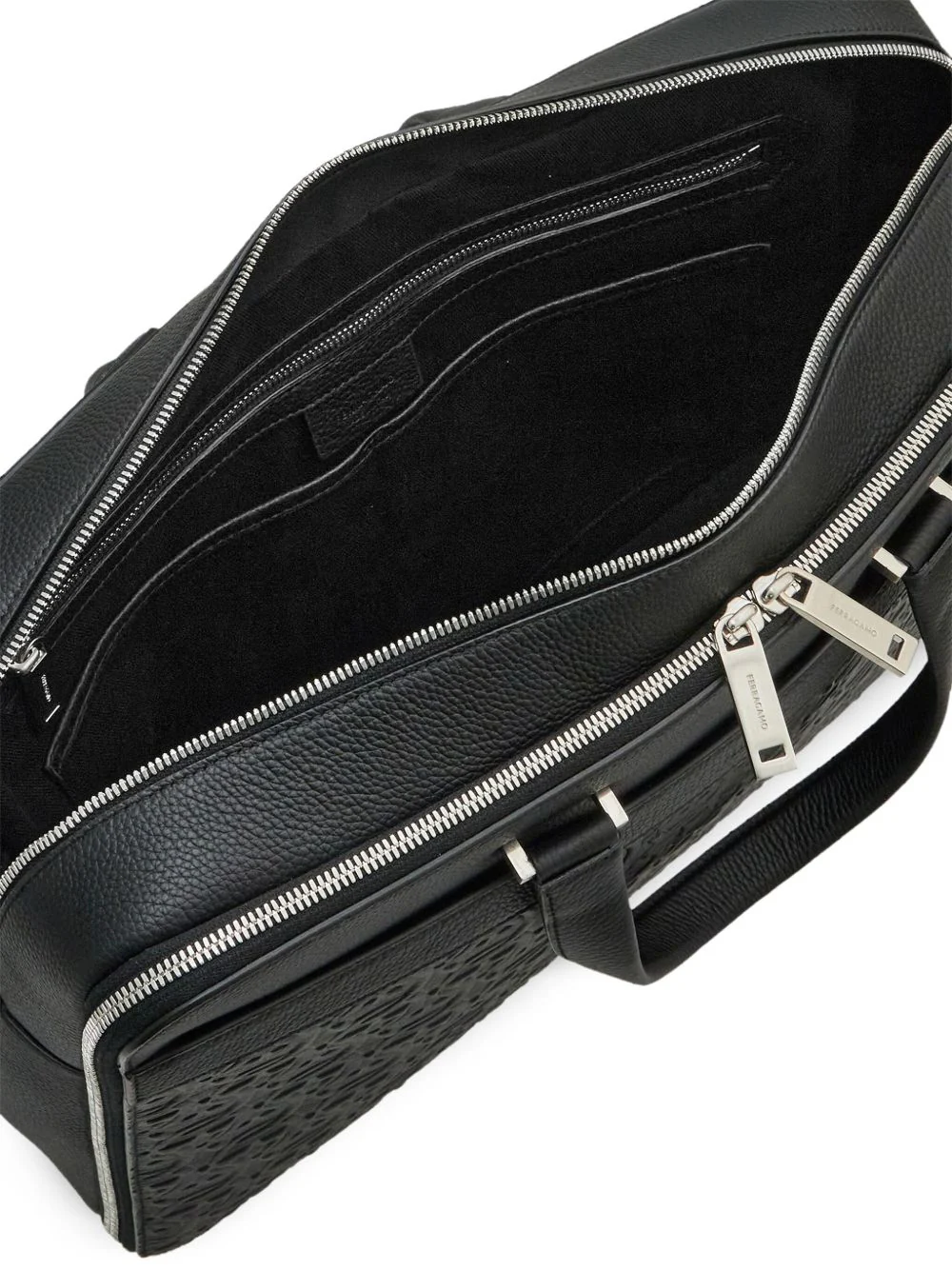 Ferragamo Men Gancini Leather Handbag - Image 2