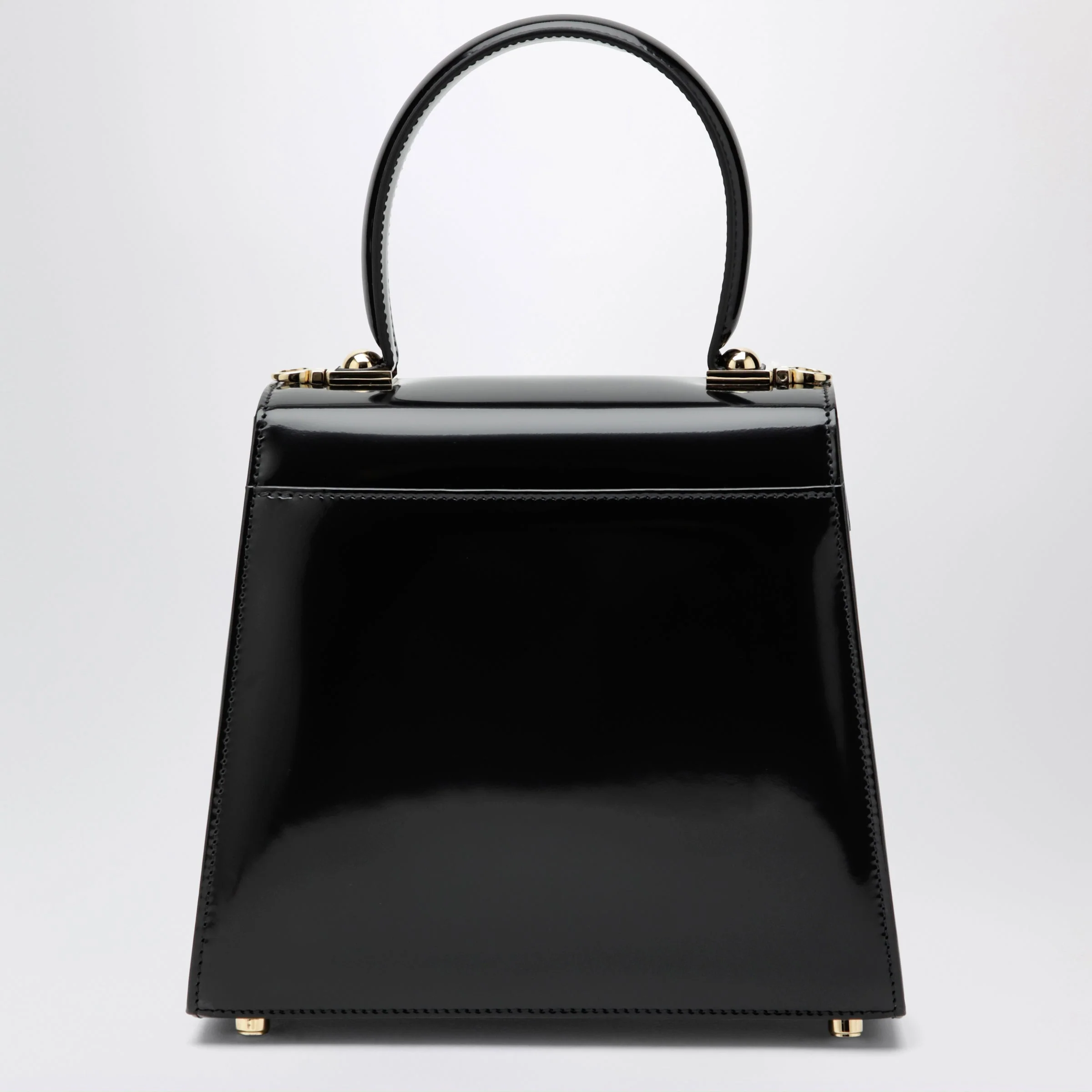 Ferragamo Small Black Leather Top-Handle Bag With Gancini Closure Women - Image 2