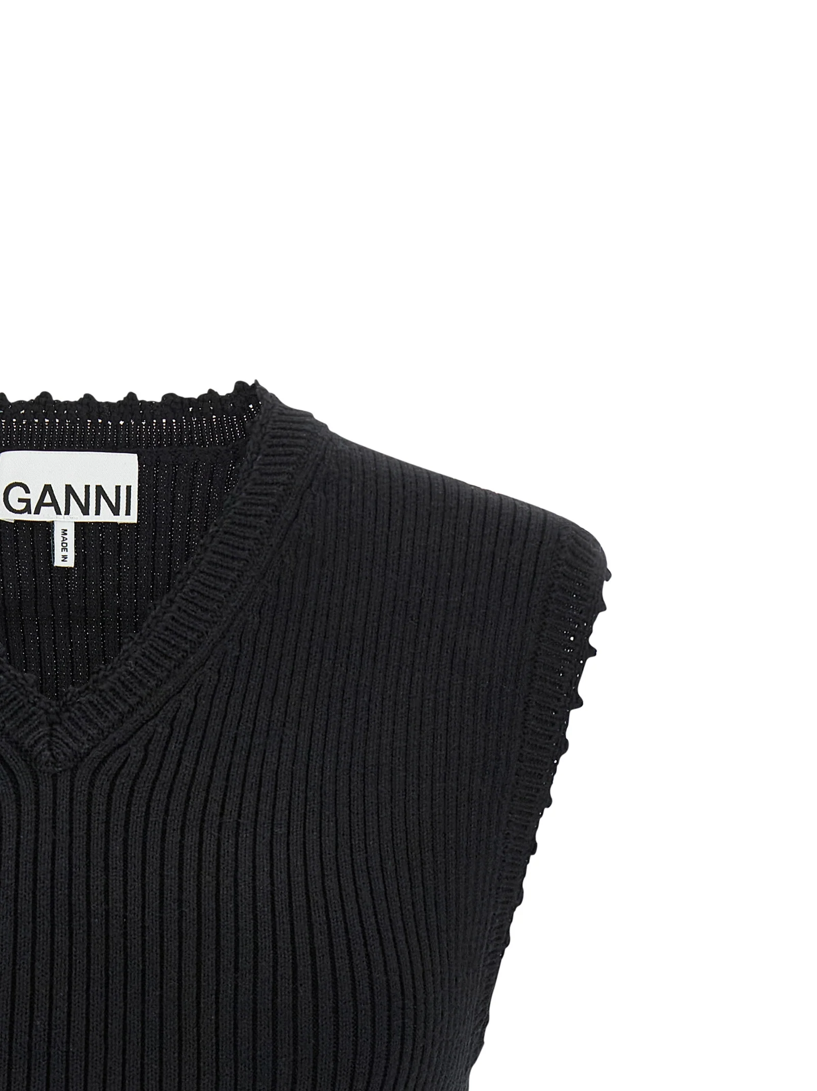 Ganni Women 'Cotton Crochet' Vest - Image 3
