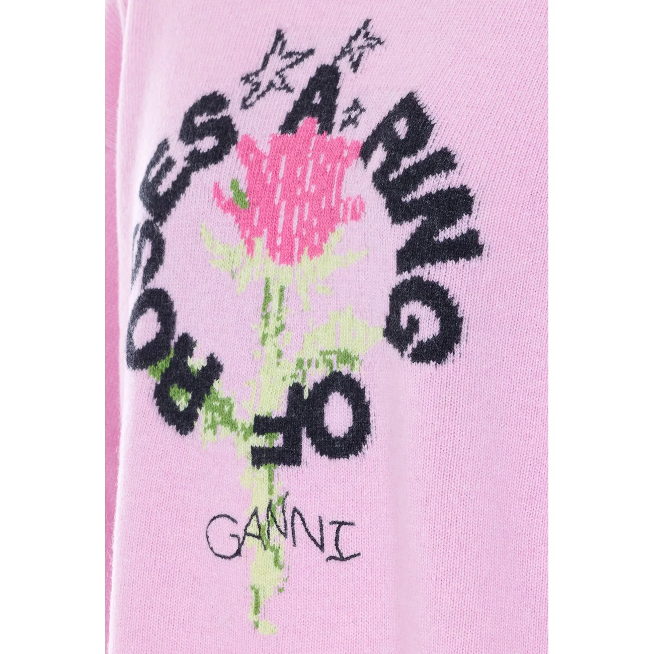 Ganni Women Ring Of A Roses Print Logo Sweater - Image 3
