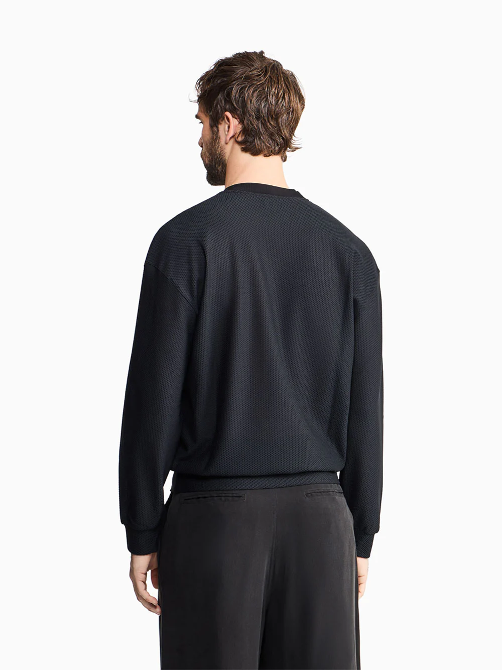 Giorgio Armani Men Technical Waffle Sweatshirt - Image 3