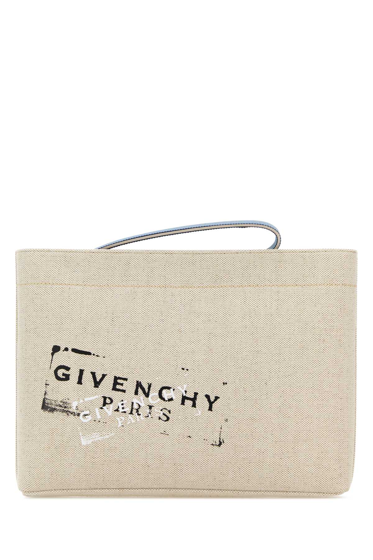 Givenchy Men Sand Canvas Clutch