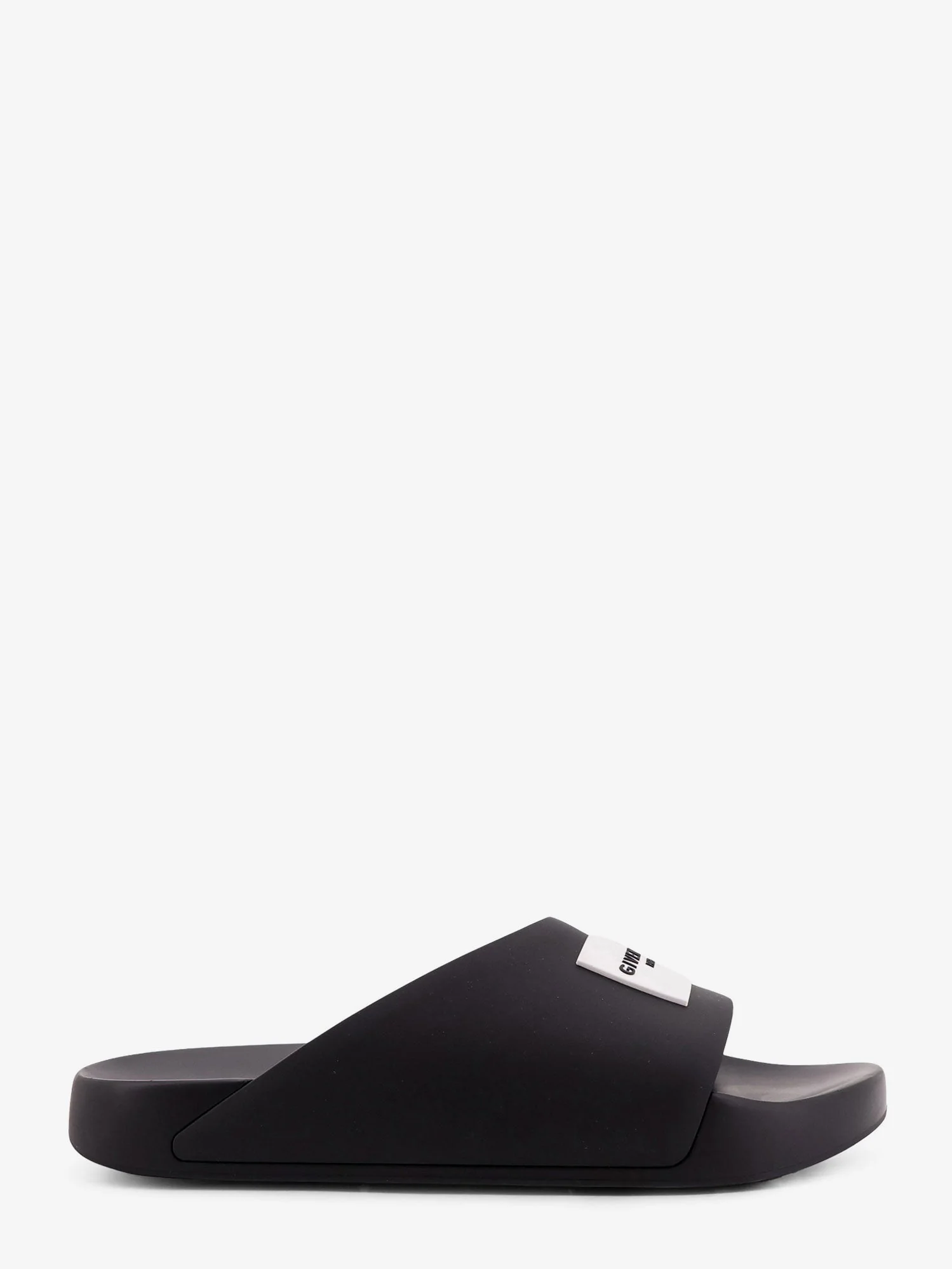 Givenchy Men Rubber Slide With Logo Lettering Patch