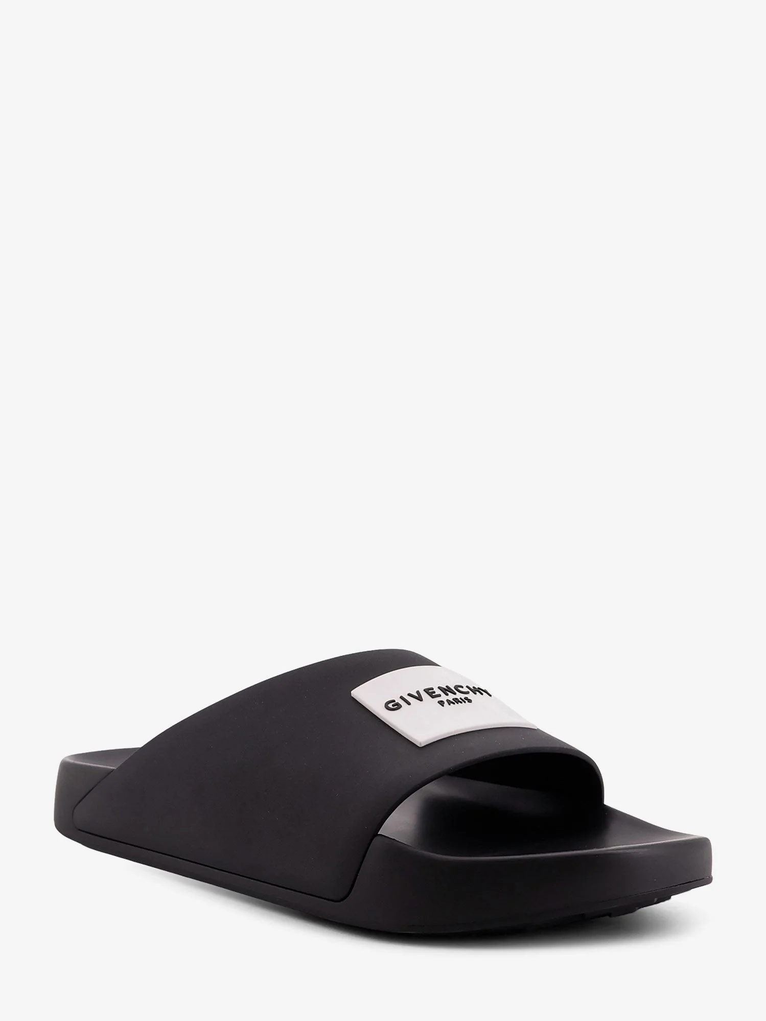 Givenchy Men Rubber Slide With Logo Lettering Patch - Image 2