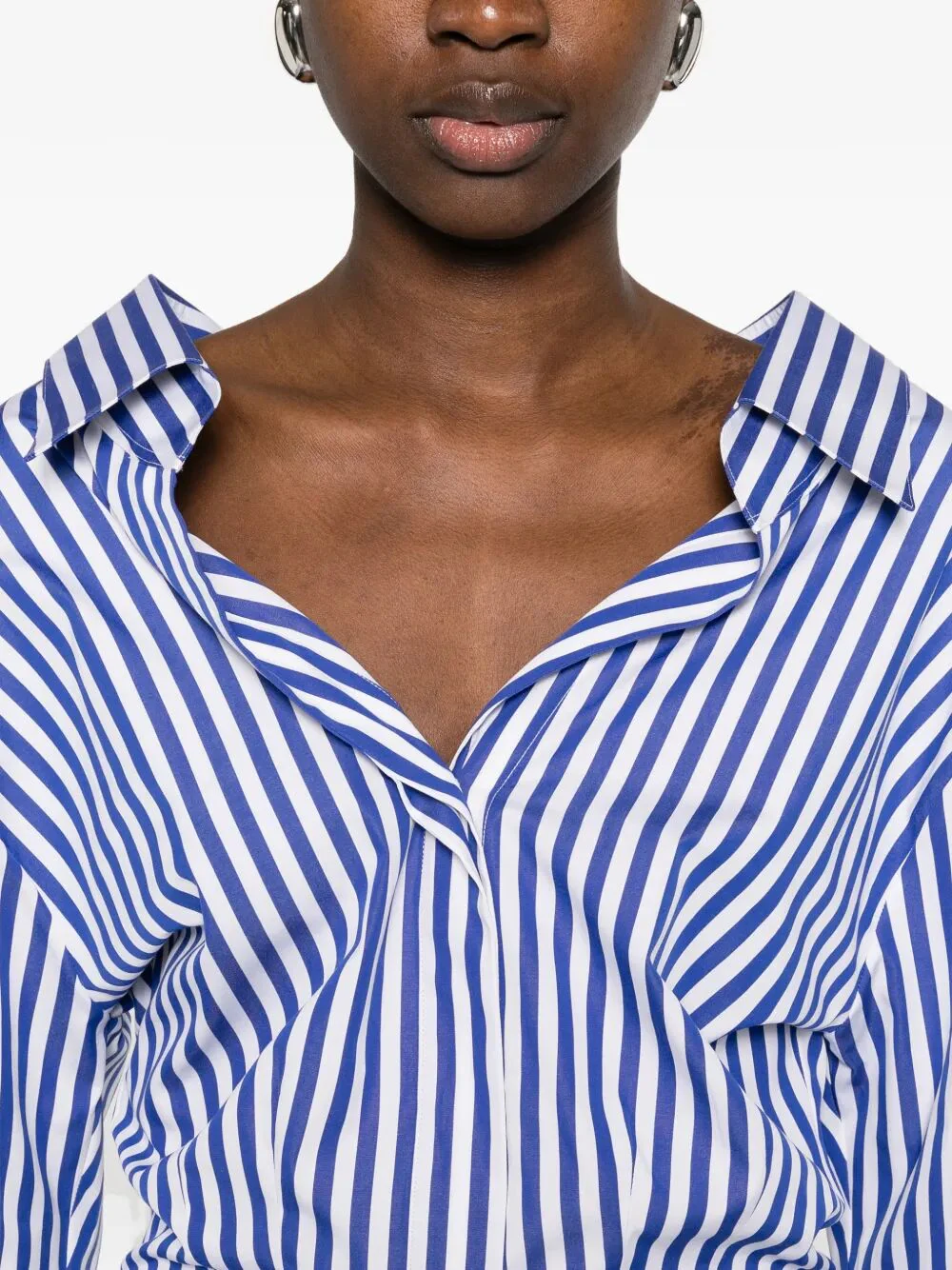 Givenchy Women Slashed Striped Poplin Shirt - Image 5