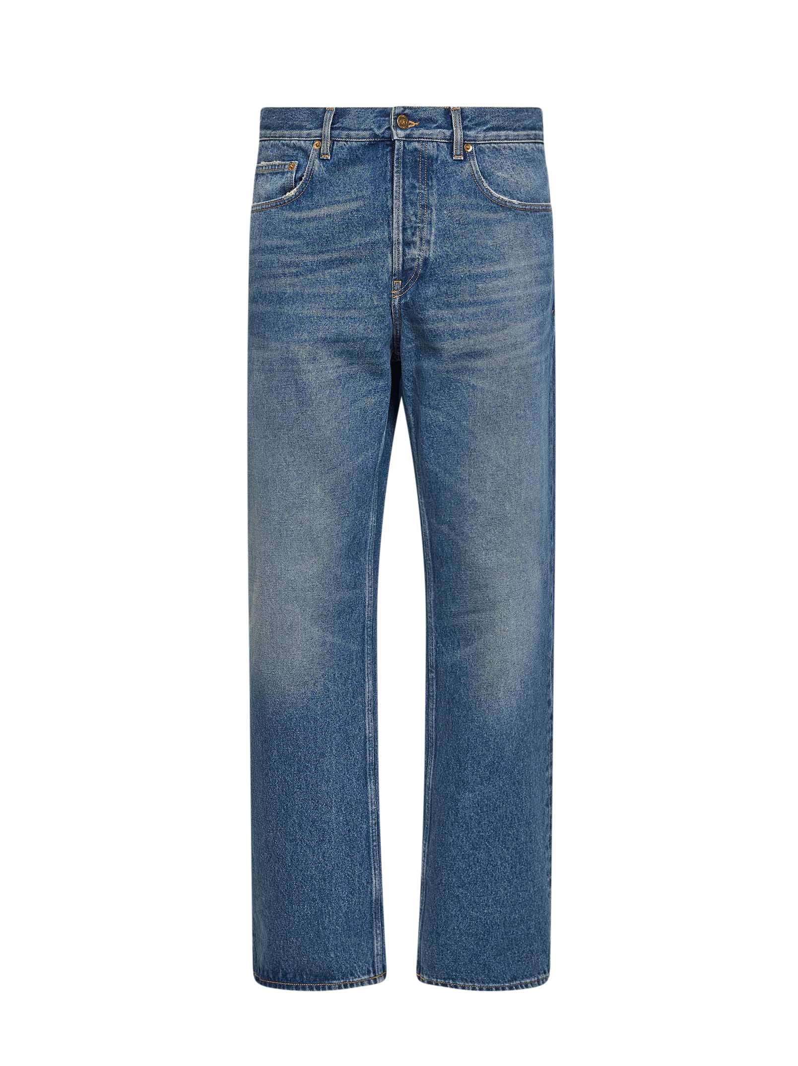 Golden Goose Men Blue Denim Medium-Wash Loose-Fit Jeans
