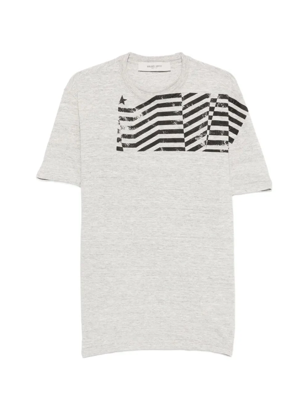 Golden Goose Men `Journey` Regular T-Shirt With Flag Print