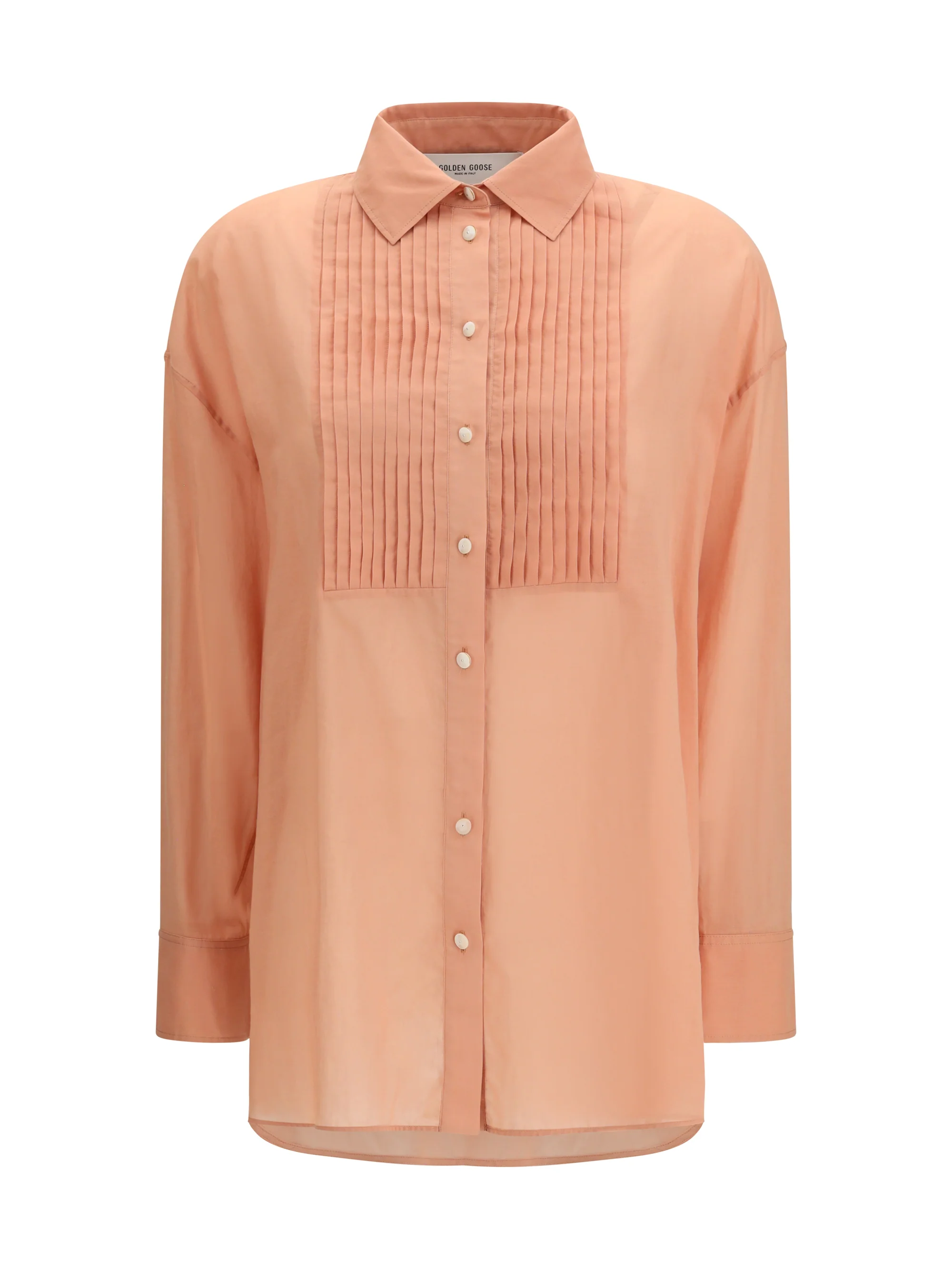 Golden Goose Women Oversized Shirt In Cotton With Pleated Bib