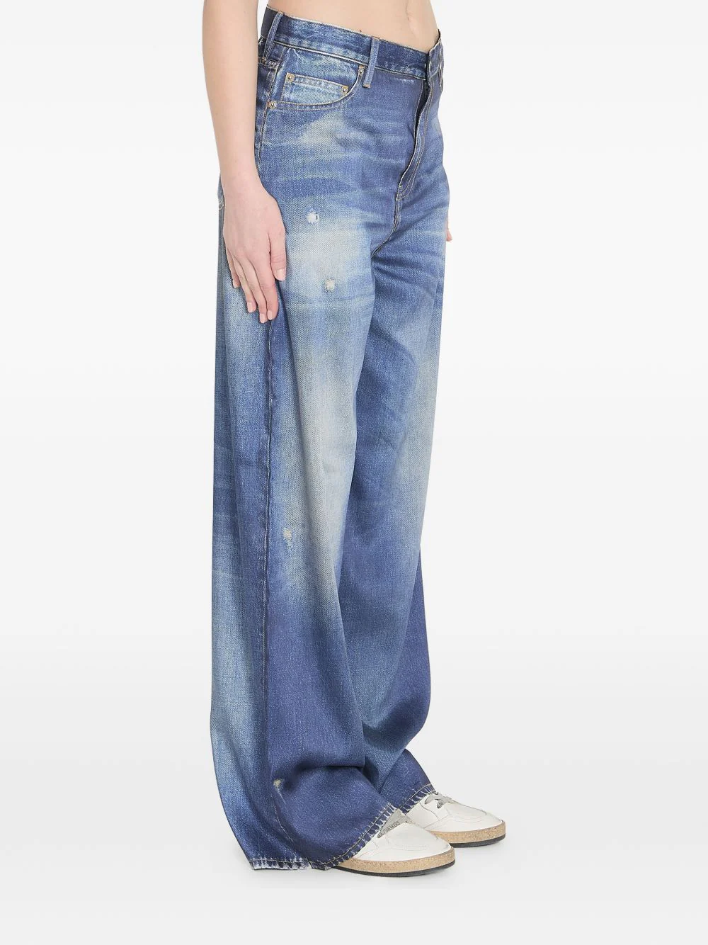 Golden Goose Women Peggy Pant Archive Denime Print - Image 2