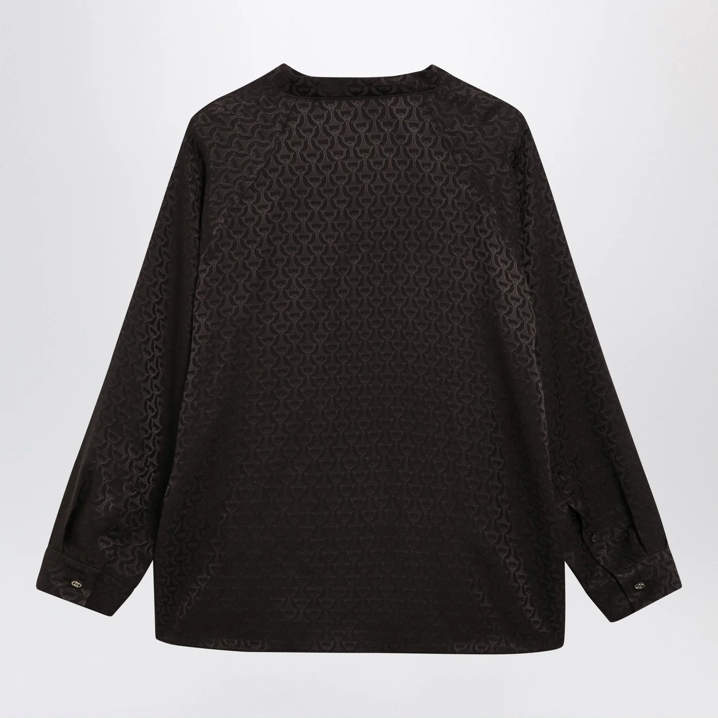 Gucci Brown Jacquard Silk Shirt With Clamps Women - Image 2
