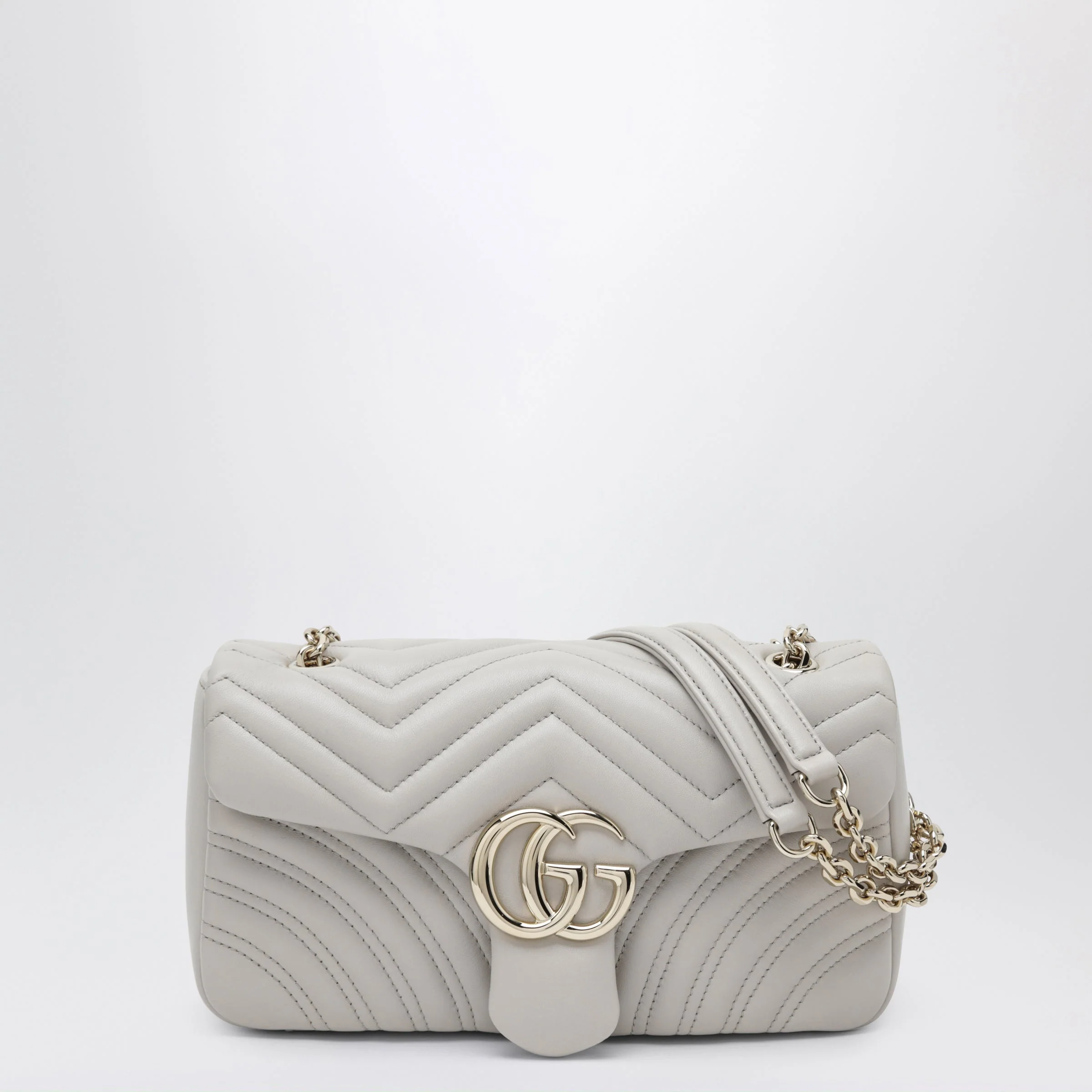 Gucci Gg Marmont Medium Light Grey Shoulder Bag Women