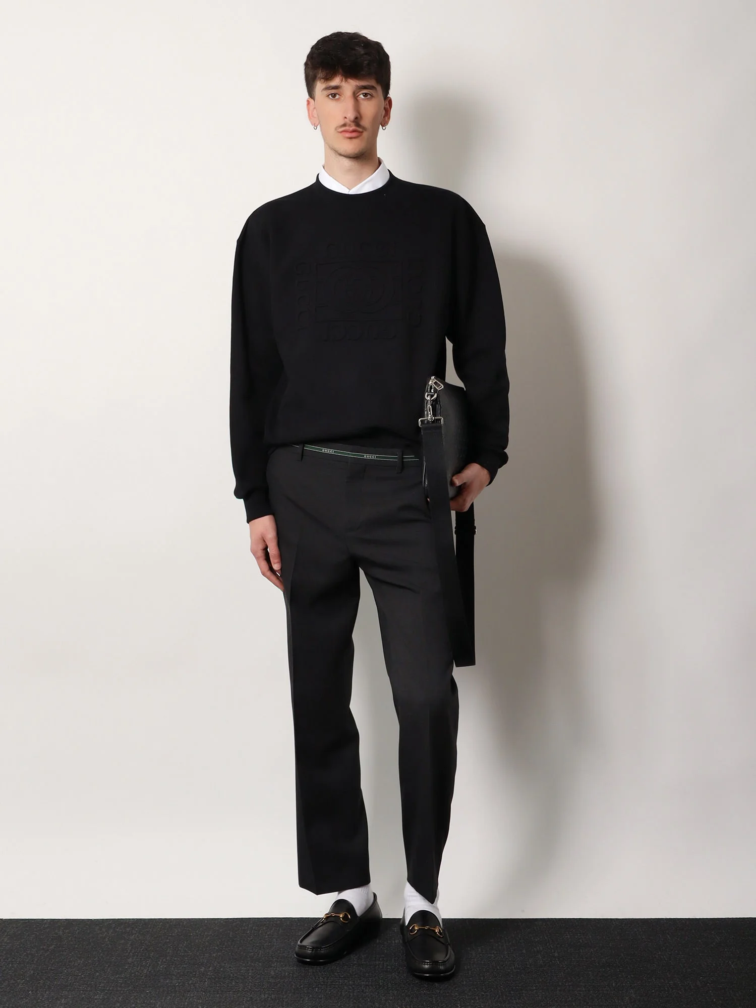 Gucci Men Cotton Sweatshirt With Frontal Embossed Logo - Image 2