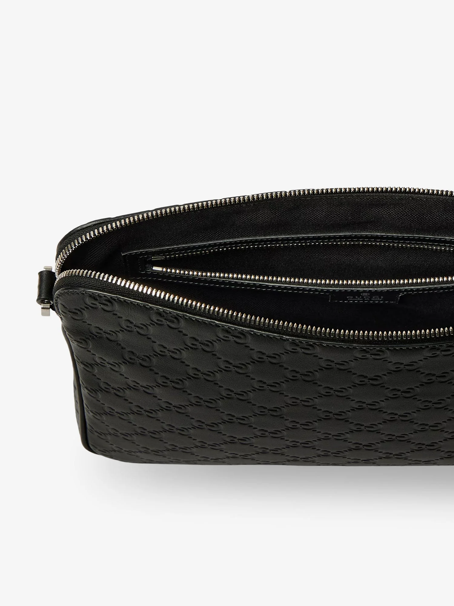 Gucci Men Gg Emblem Leather Crossbody Bag - Image 5