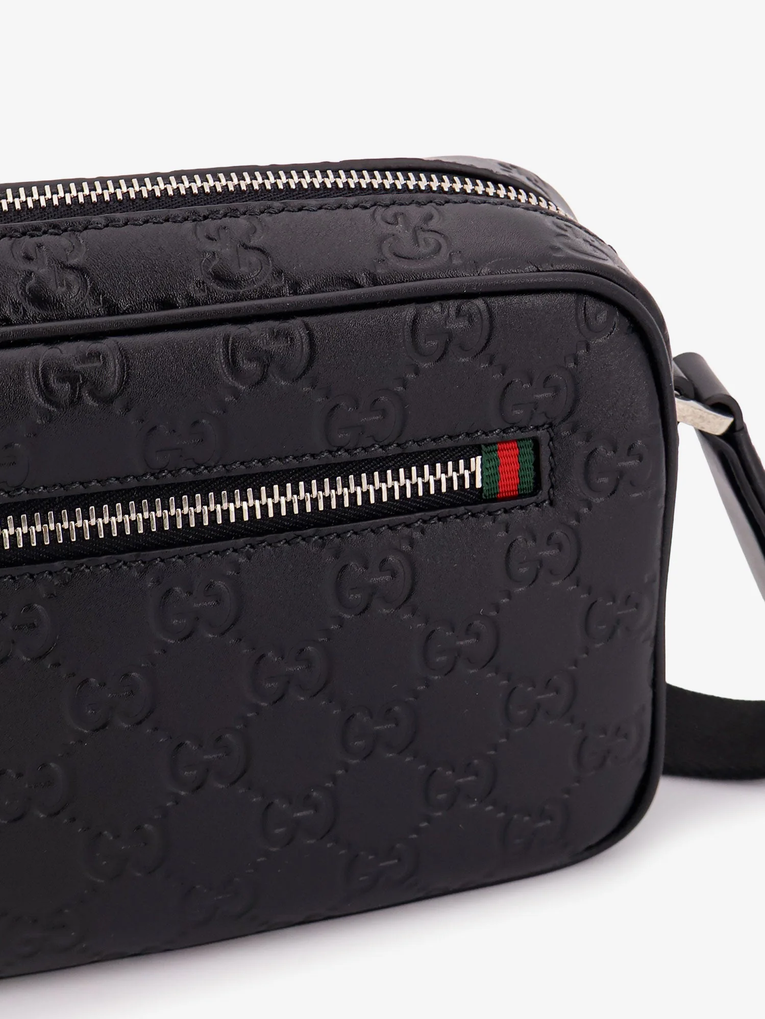 Gucci Men Gg Emblem Leather Crossbody Bag - Image 5