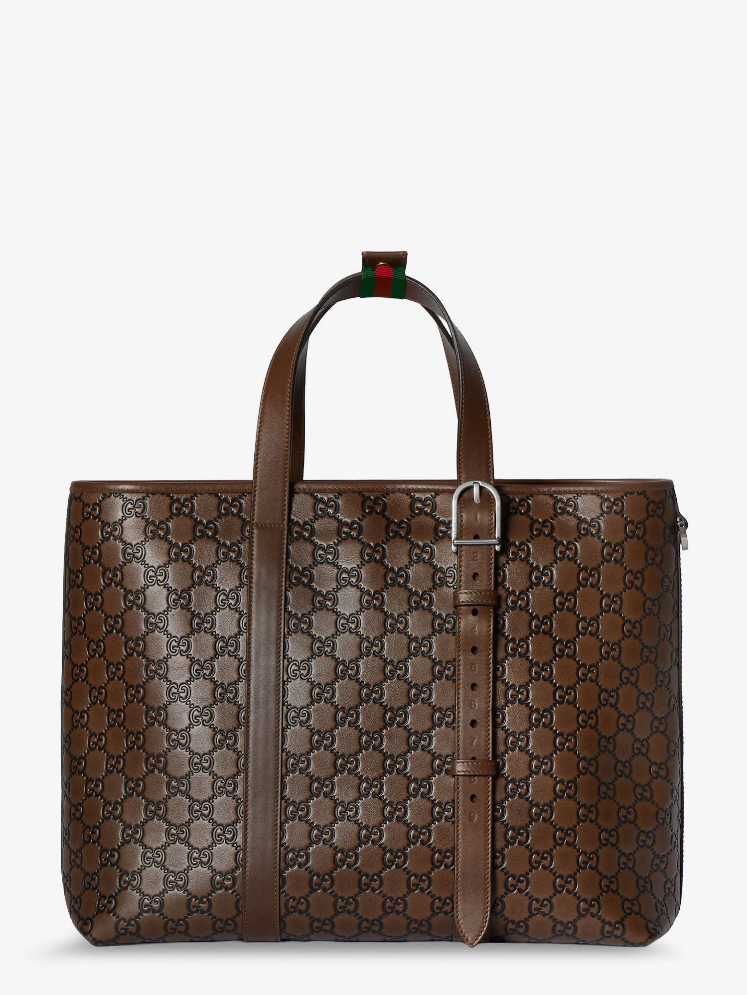 Gucci Men Gg Emblem Leather Shopping Bag - Image 3