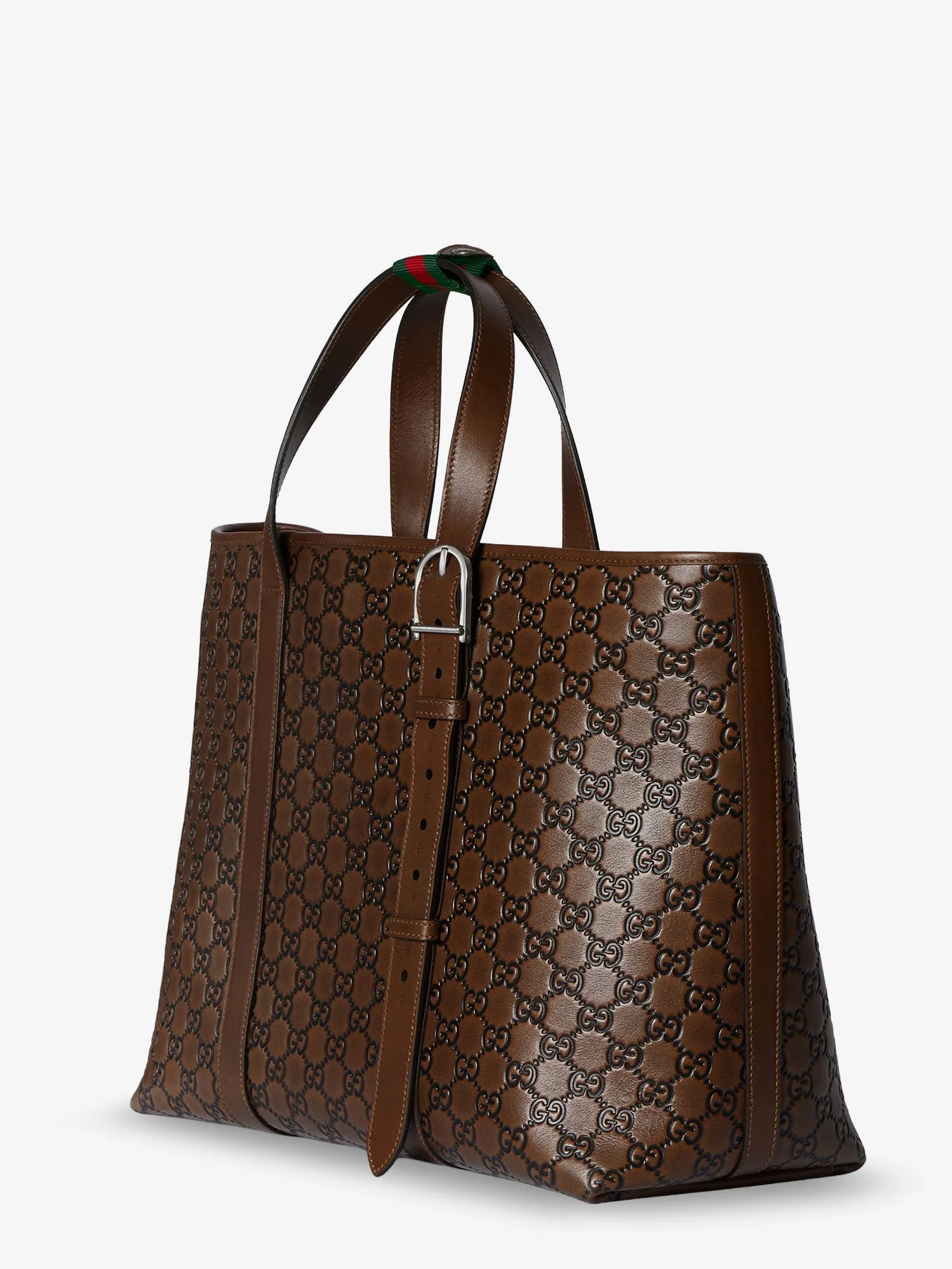 Gucci Men Gg Emblem Leather Shopping Bag - Image 4