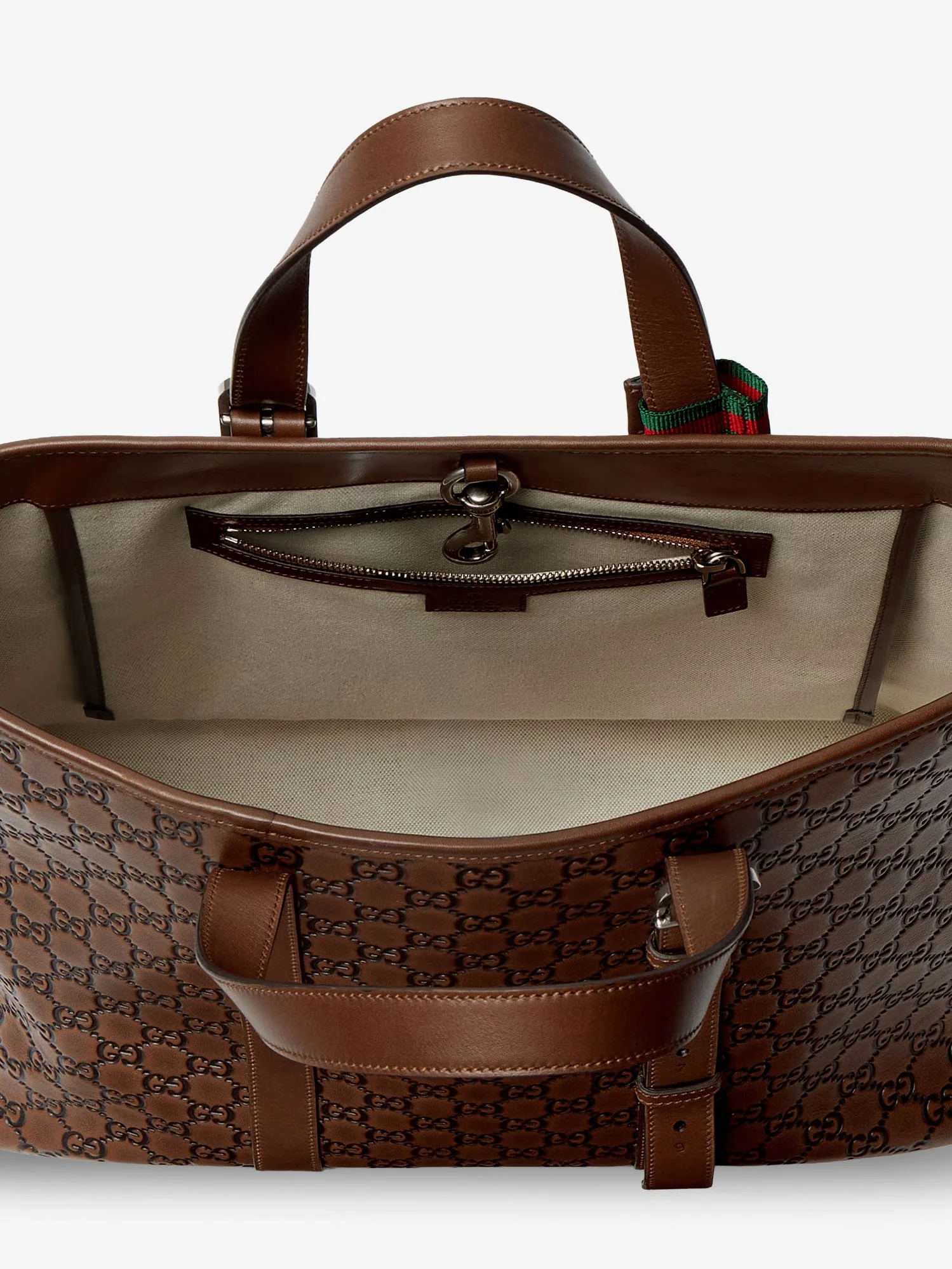 Gucci Men Gg Emblem Leather Shopping Bag - Image 5