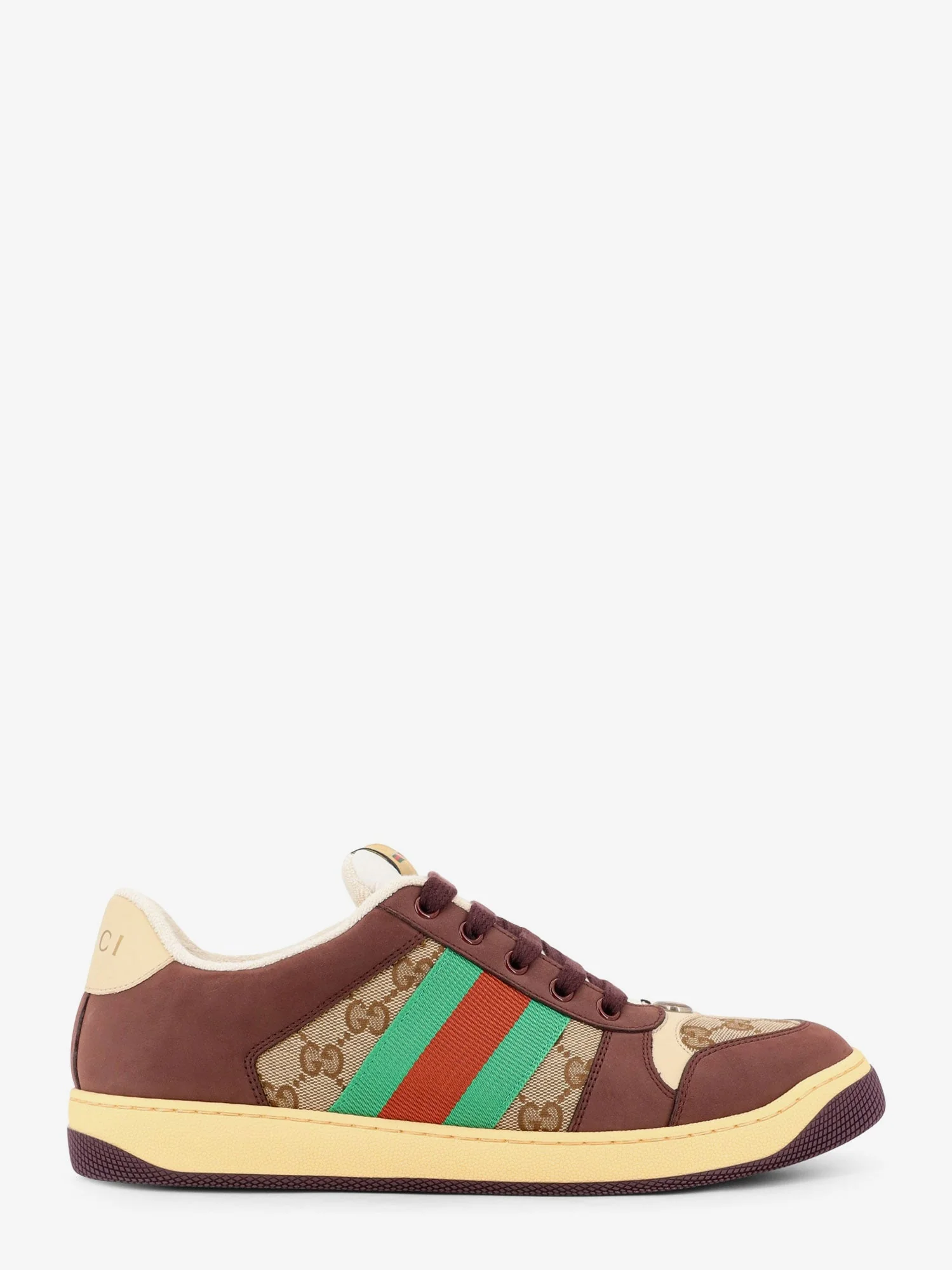 Gucci Men Gg Fabric Leather Sneakers