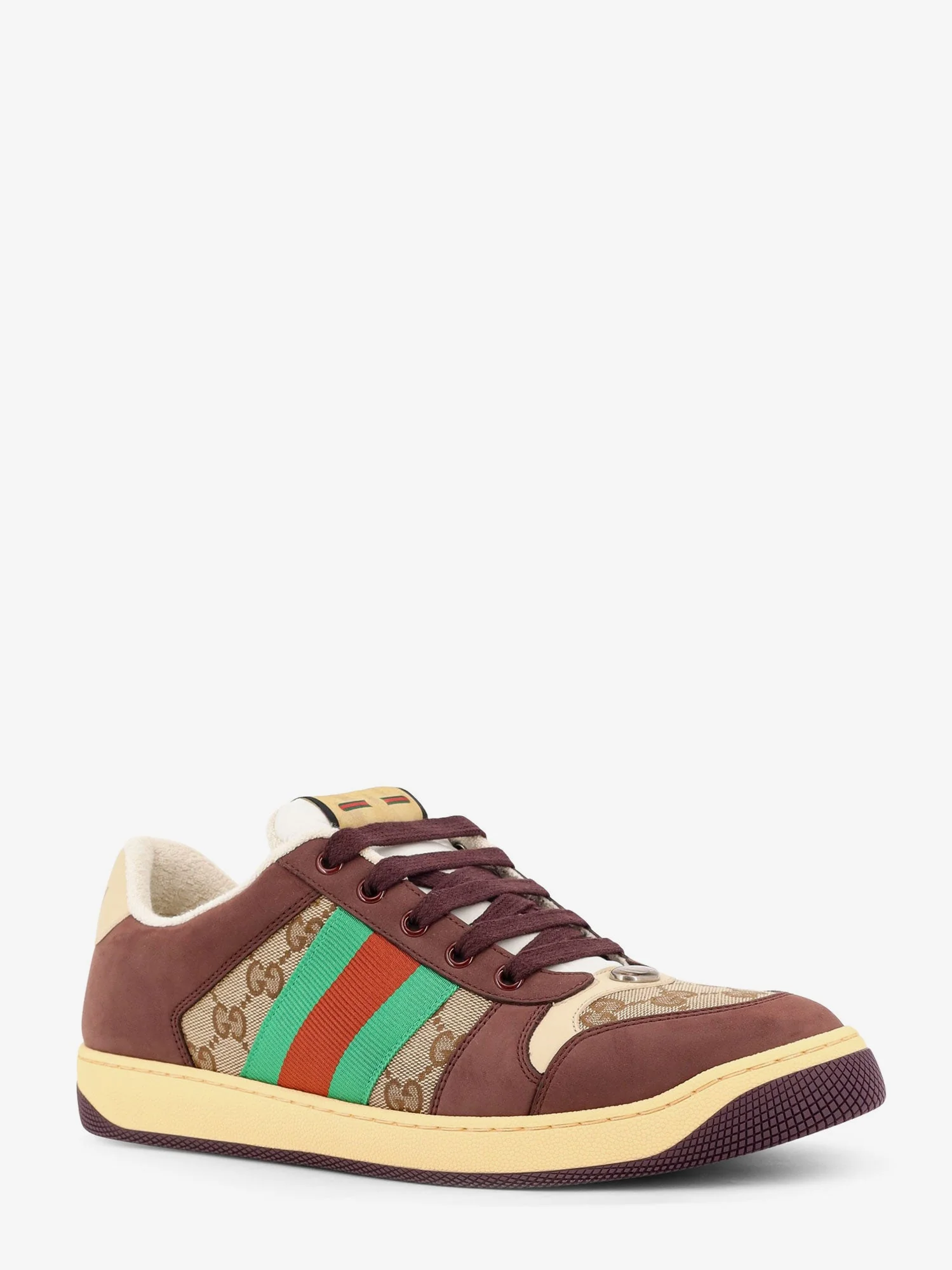Gucci Men Gg Fabric Leather Sneakers - Image 2