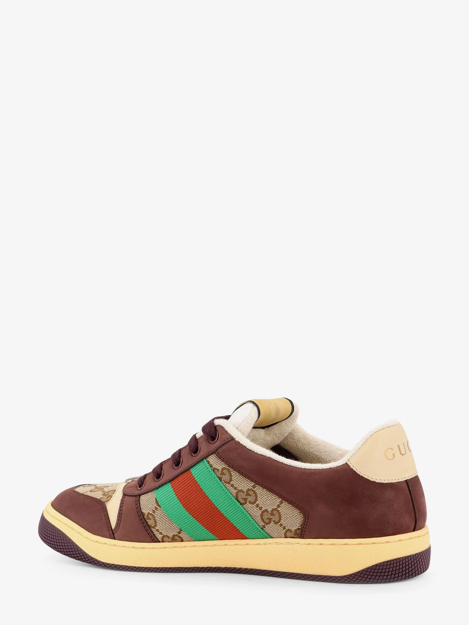 Gucci Men Gg Fabric Leather Sneakers - Image 3