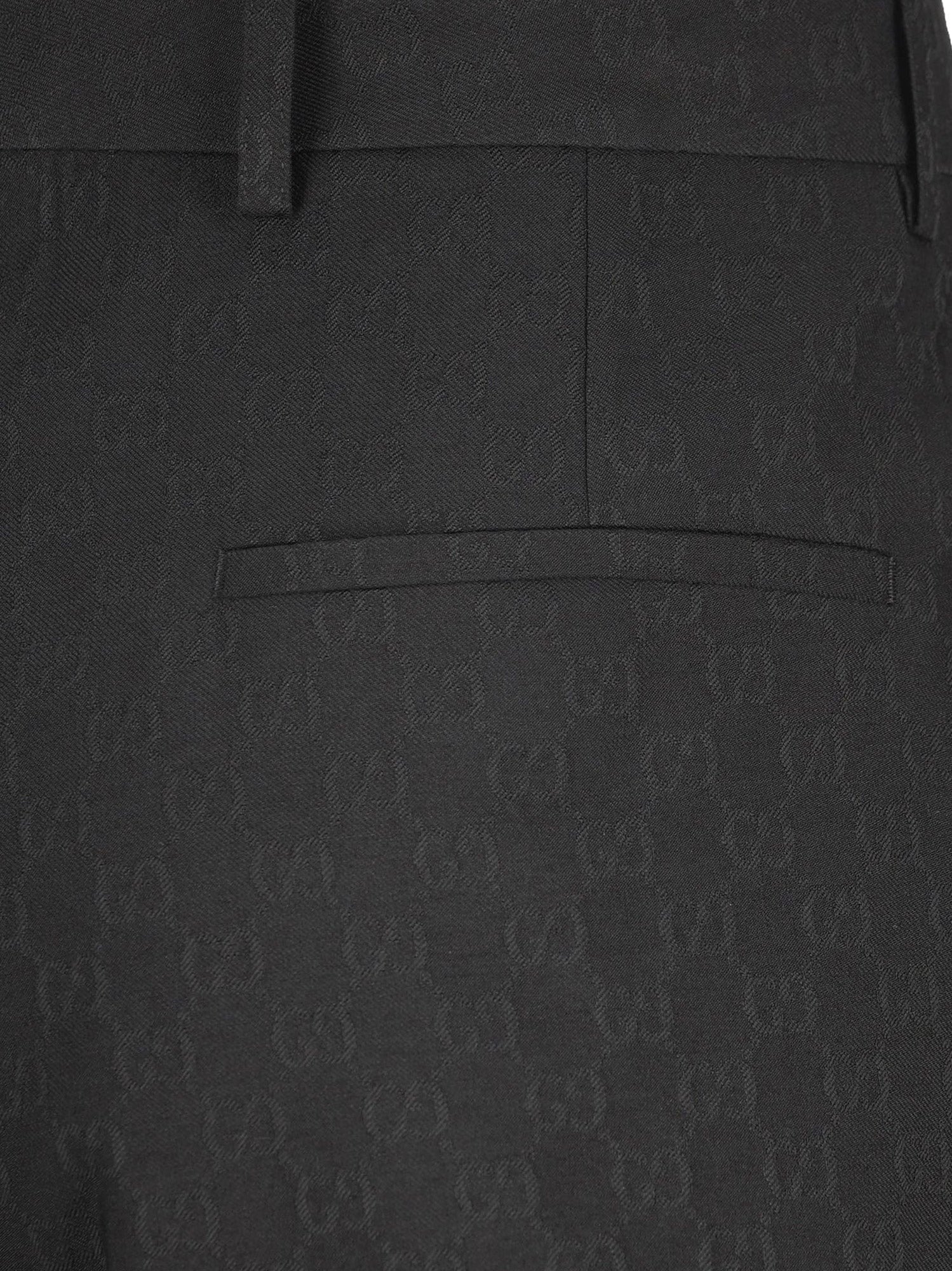 Gucci Men Gg Wool Blend Trousers - Image 5