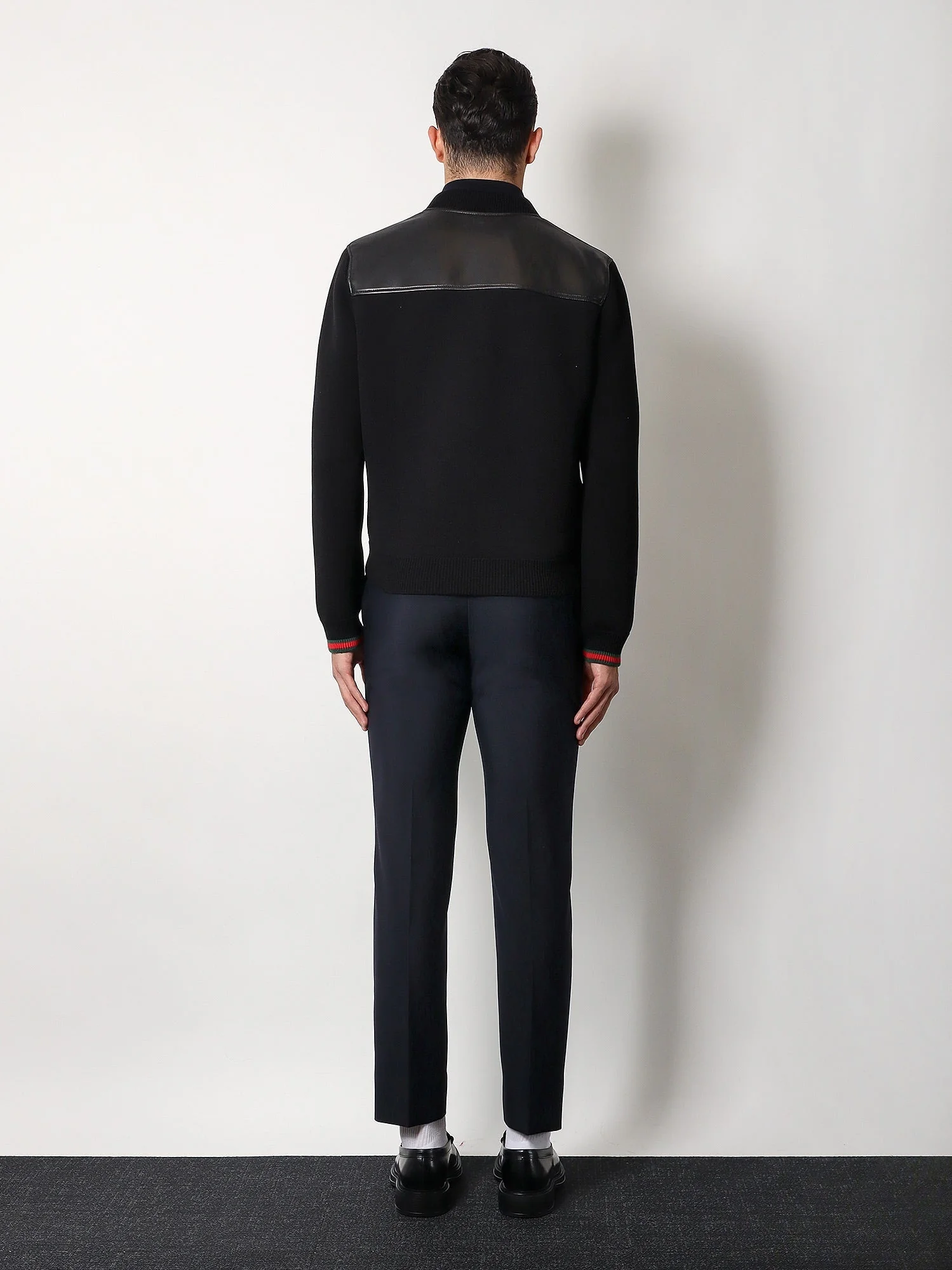 Gucci Men Leather And Wool Jacket - Image 3