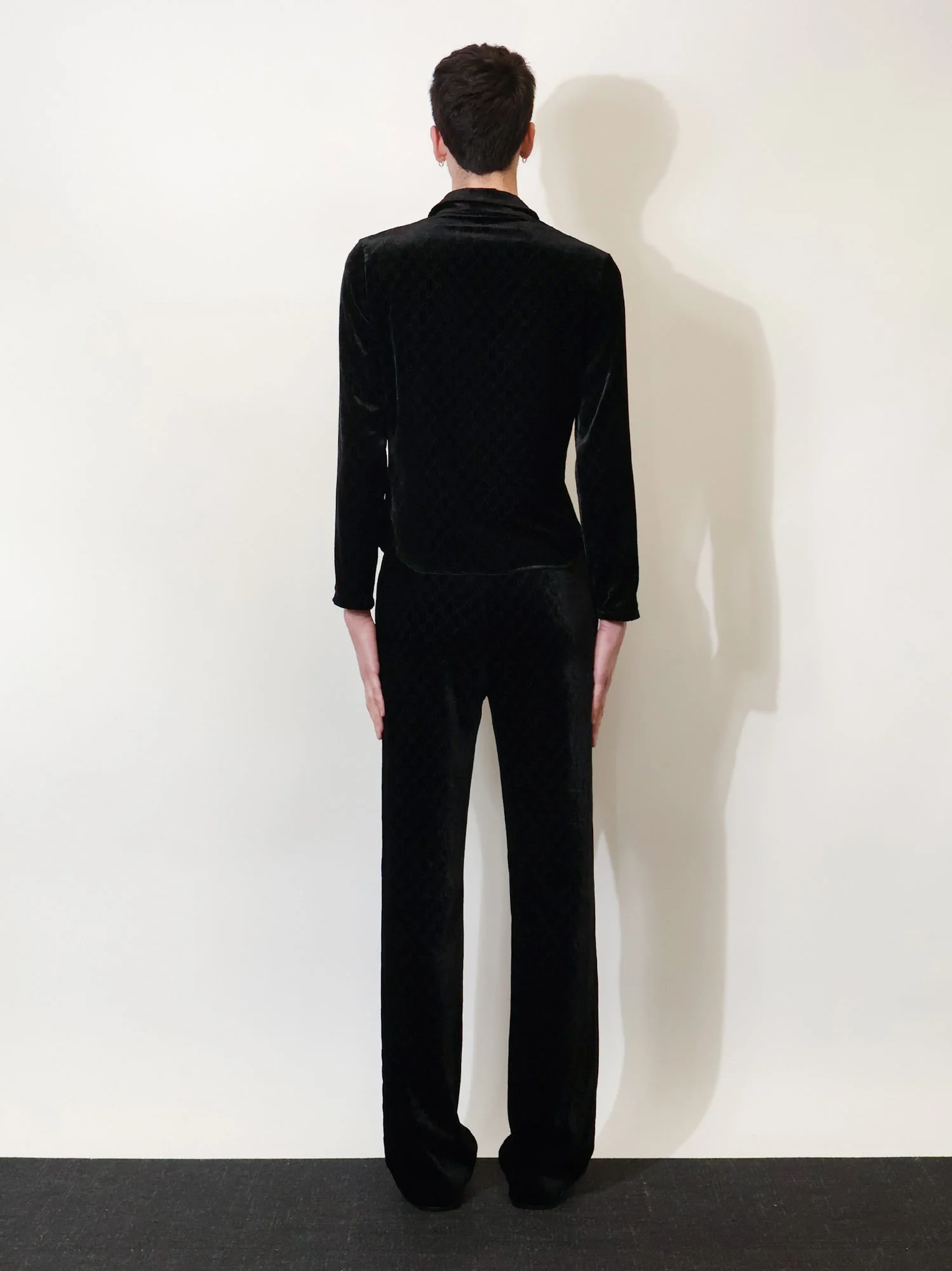 Gucci Men Stretch Gg Devore Velvet Shirt - Image 3
