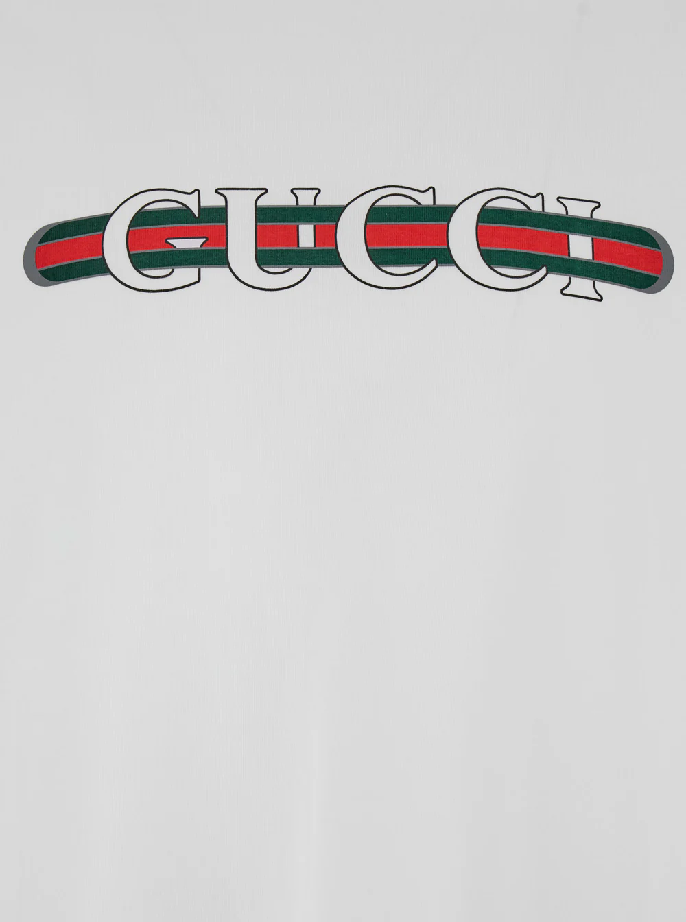 Gucci Men White Crewneck T-Shirt With Gucci And Web Print In Cotton Man - Image 3