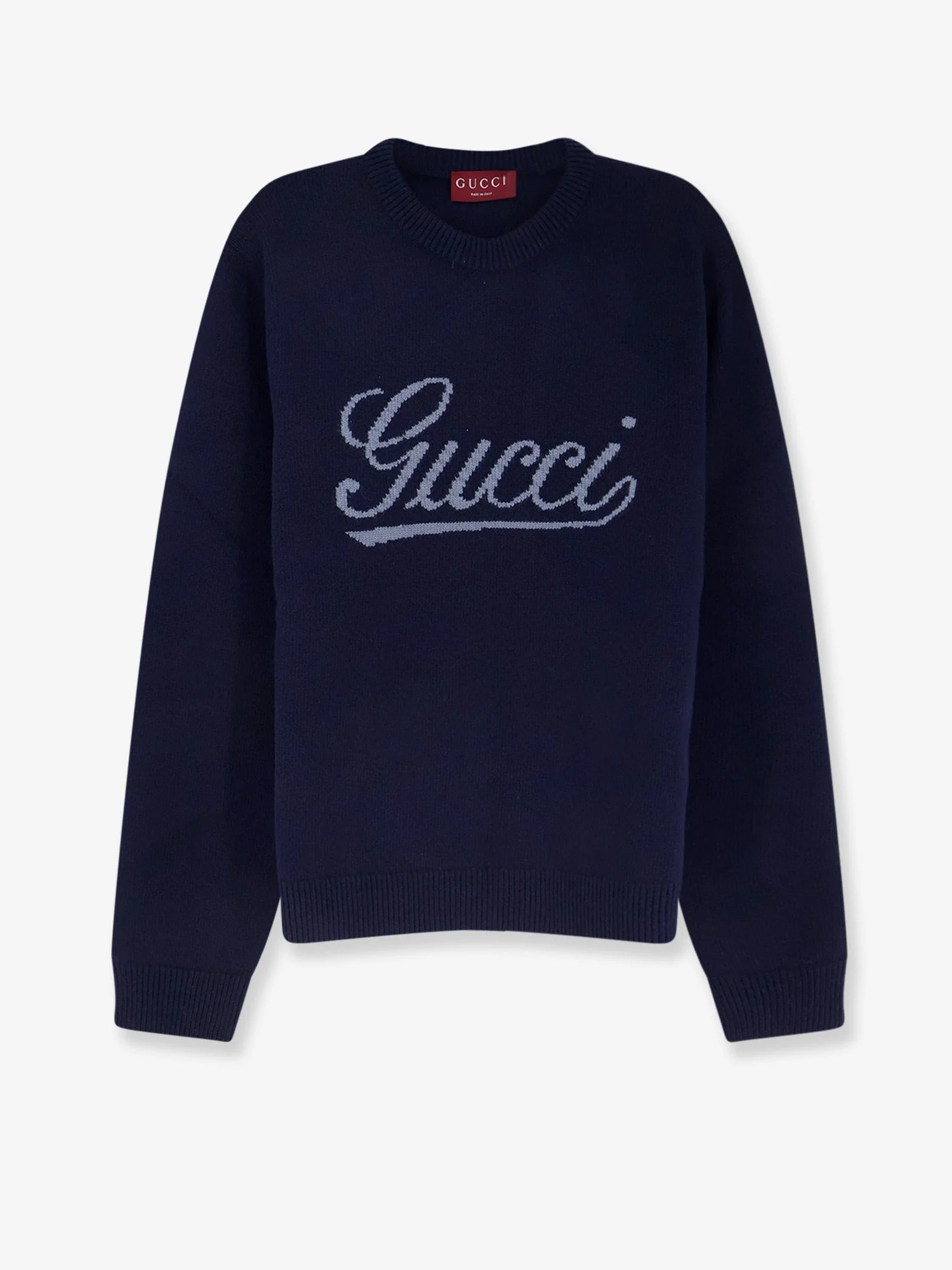 Gucci Men Wool Sweater With Frontal Embroidered Logo