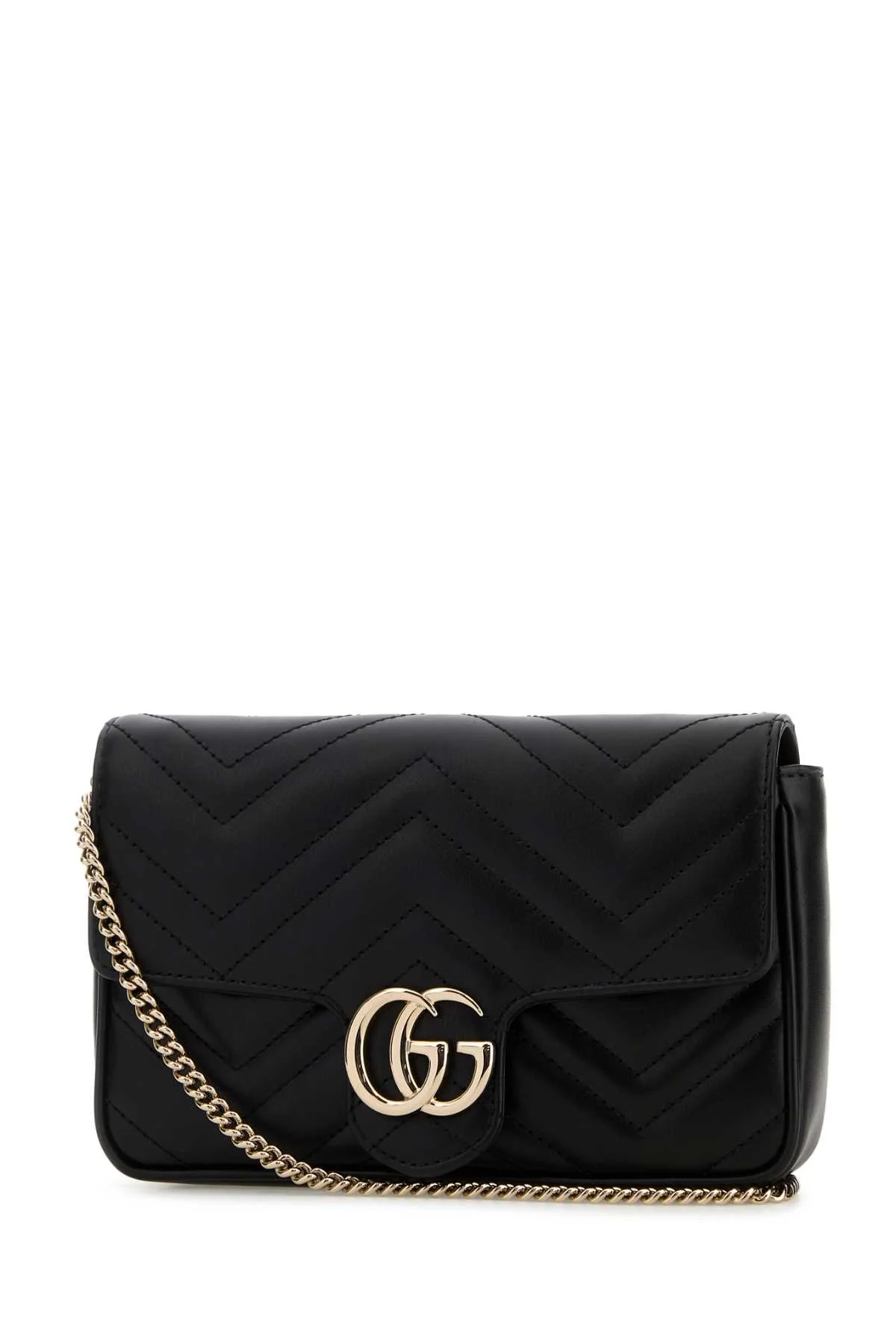 Gucci Women Black Leather Small Gg Marmont Shoulder Bag - Image 2