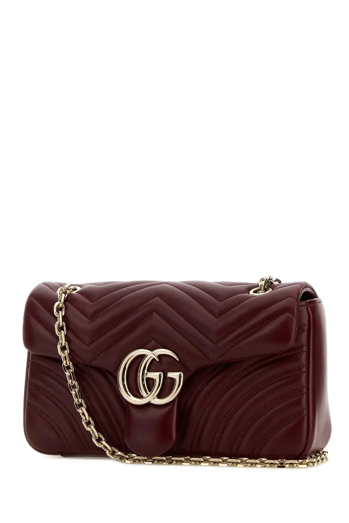 Gucci Women Burgundy Nappa Leather Medium Gg Marmont Shoulder Bag - Image 2