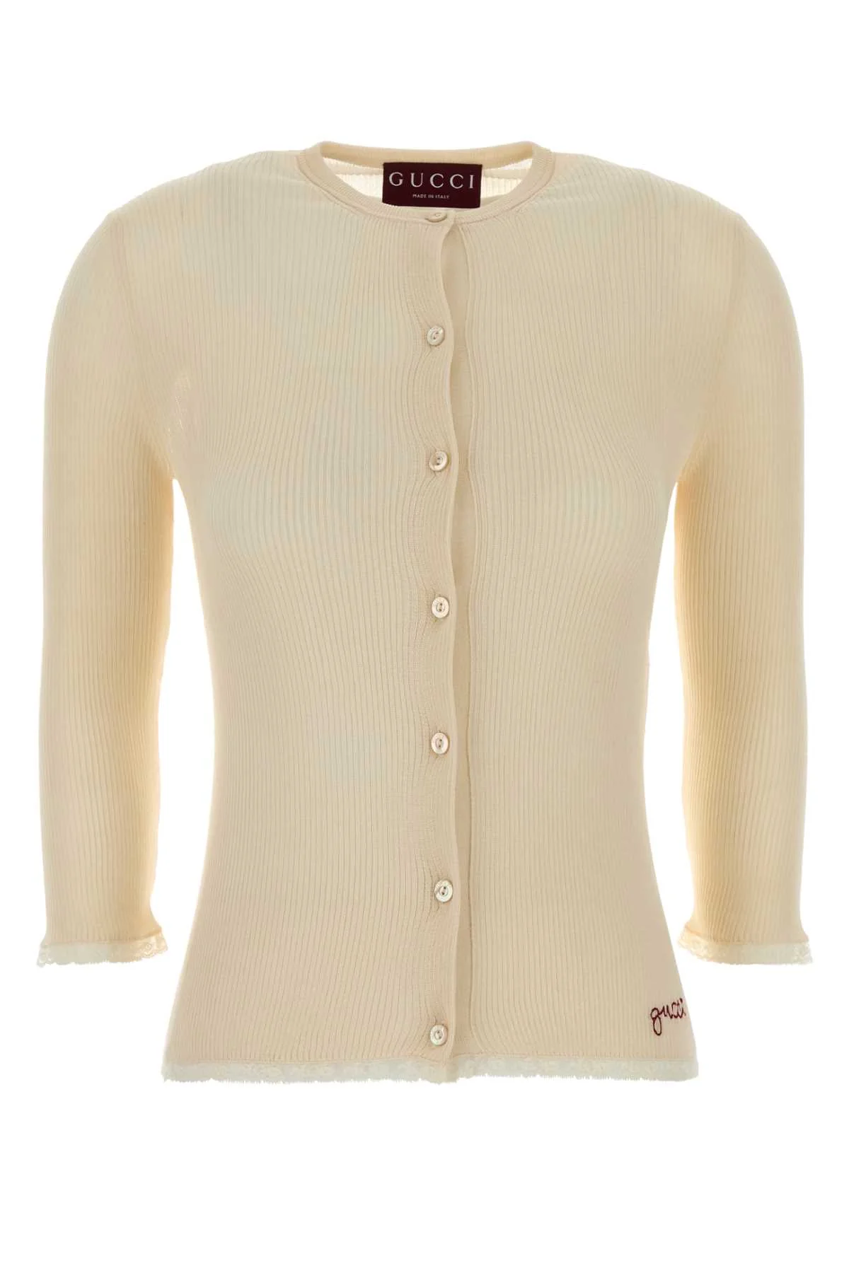 Gucci Women Cream Cotton Cardigan