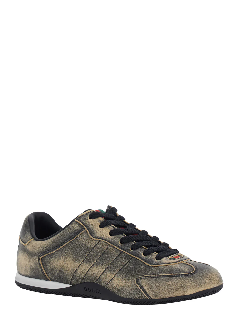 Gucci Women 'Elan' Black Low Top Sneakers With Web Detail On Tongue And Heel In Suede Woman - Image 2