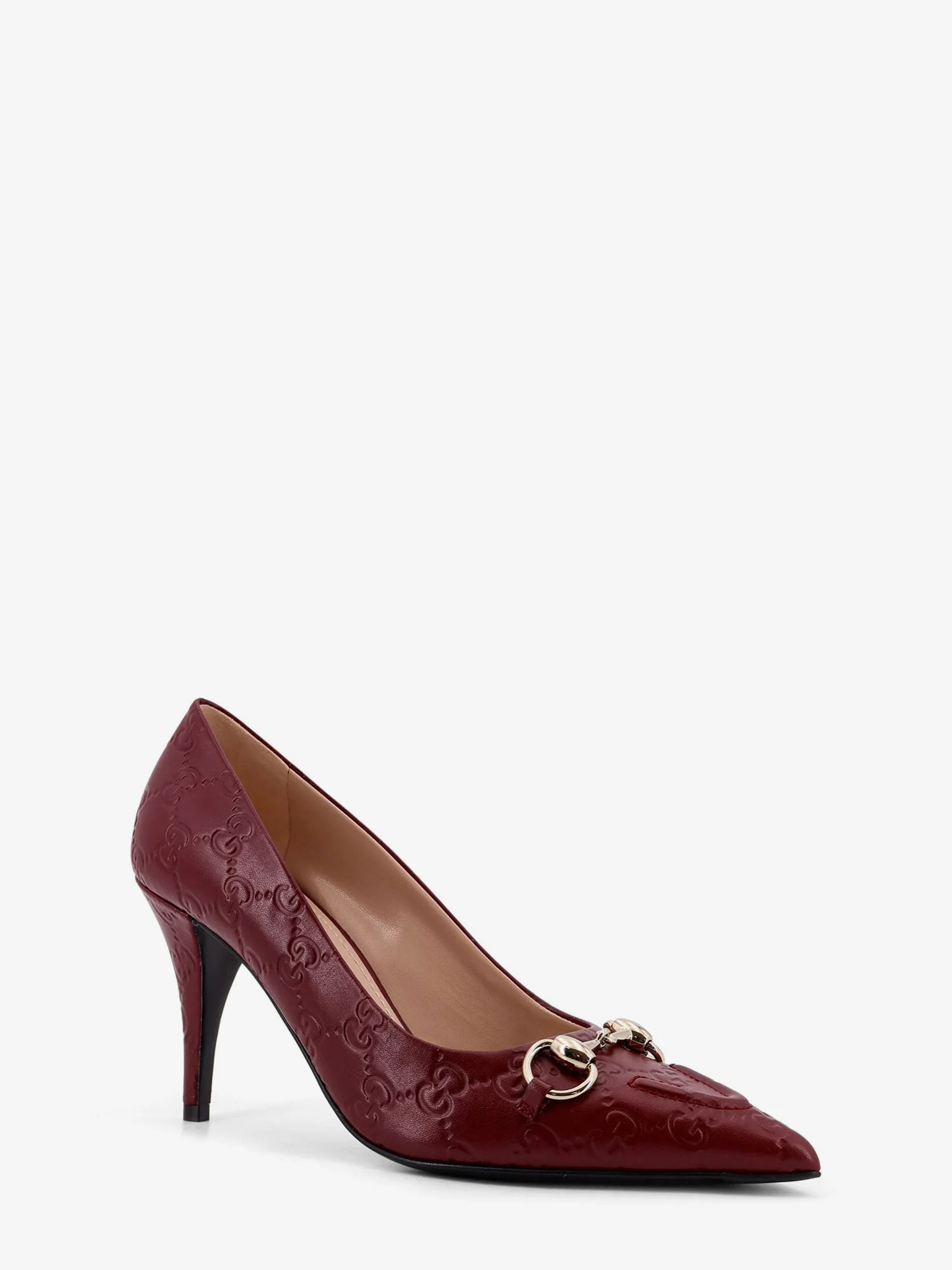 Gucci Women Gucci Rosso Ancora Gg Leather Decollete - Image 3