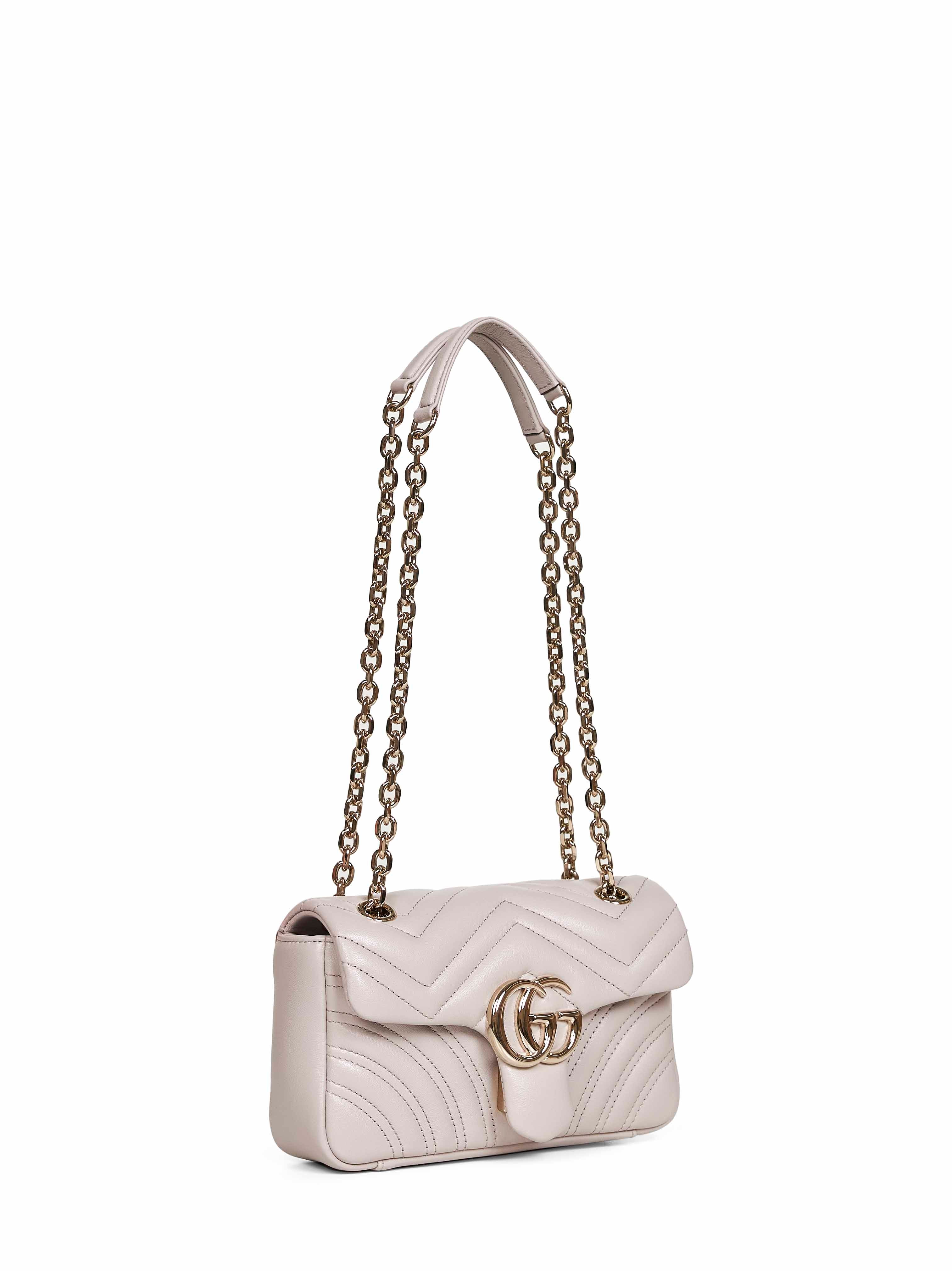 Gucci Women Light Grey Gg Marmont Small Shoulder Bag - Image 2