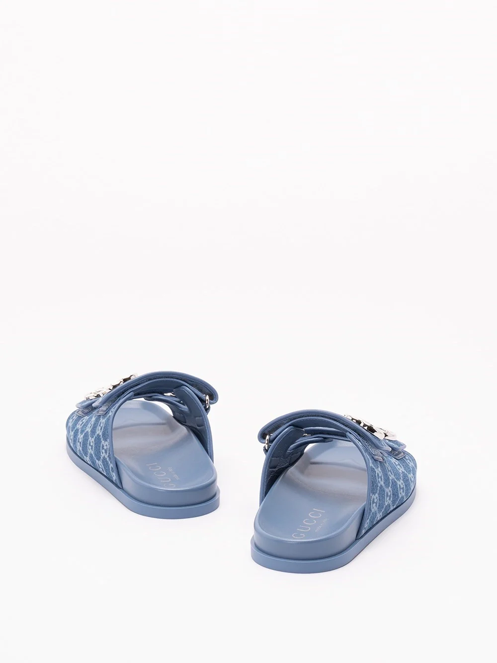 Gucci Women `Marmont` Denim Slides With `Gg` - Image 3