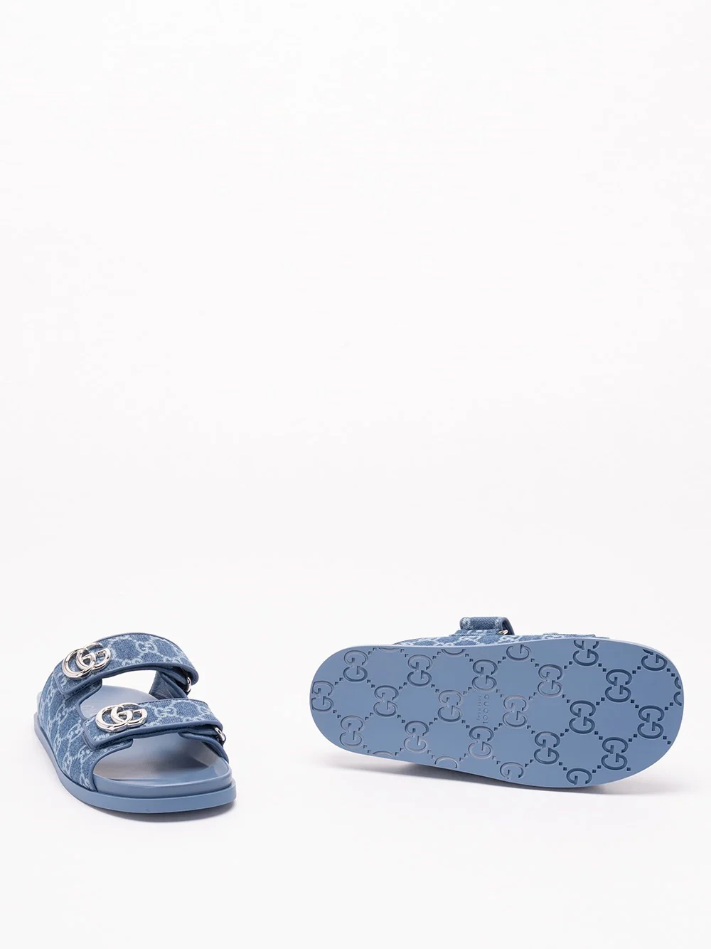Gucci Women `Marmont` Denim Slides With `Gg` - Image 4