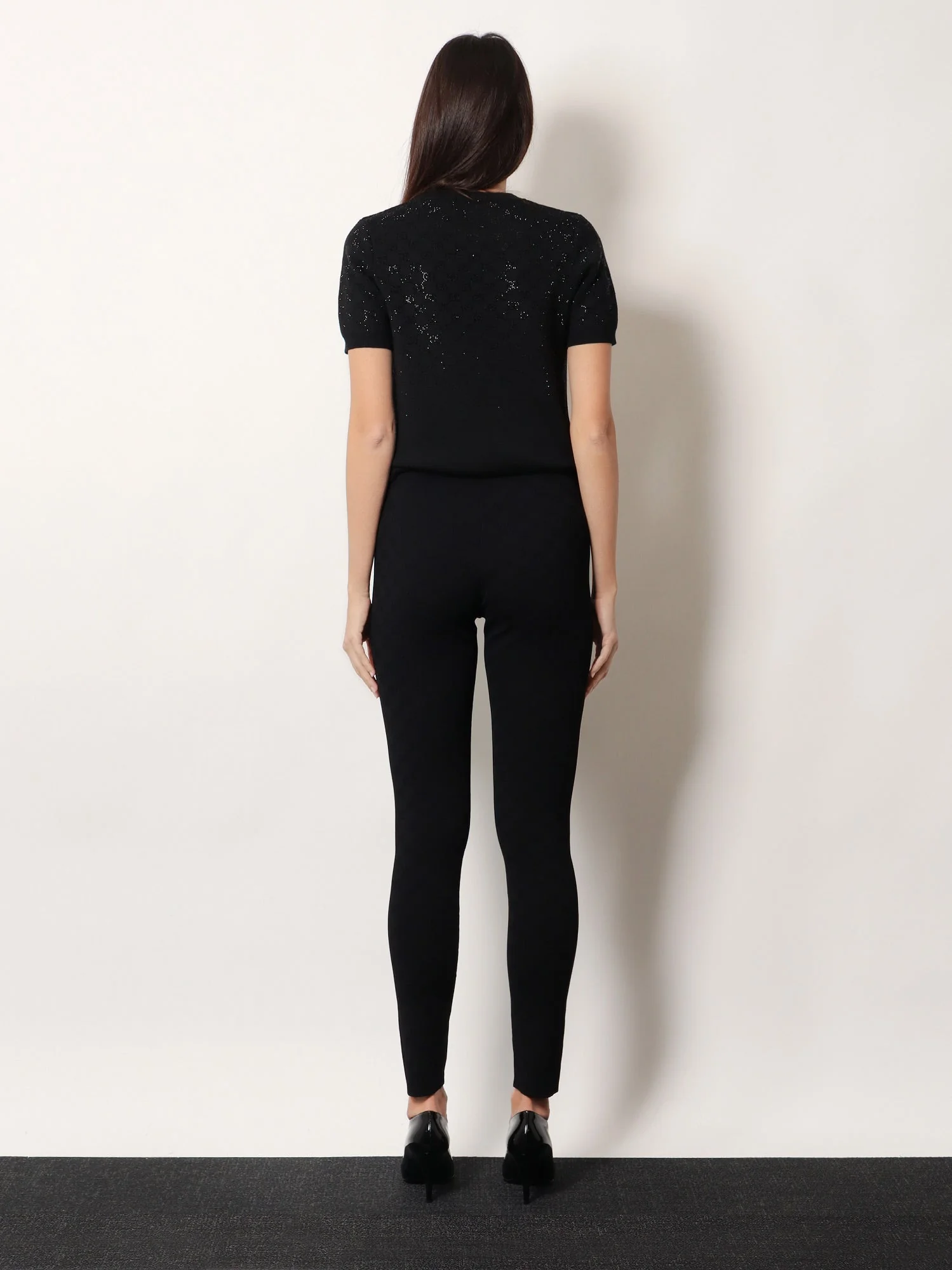 Gucci Women Short Wool Dress With Gg Crystals - Image 3