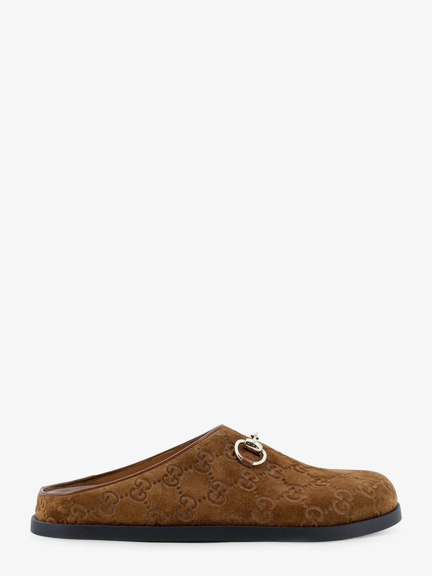 Gucci Women Suede Sandals With All-Over Gg Motif