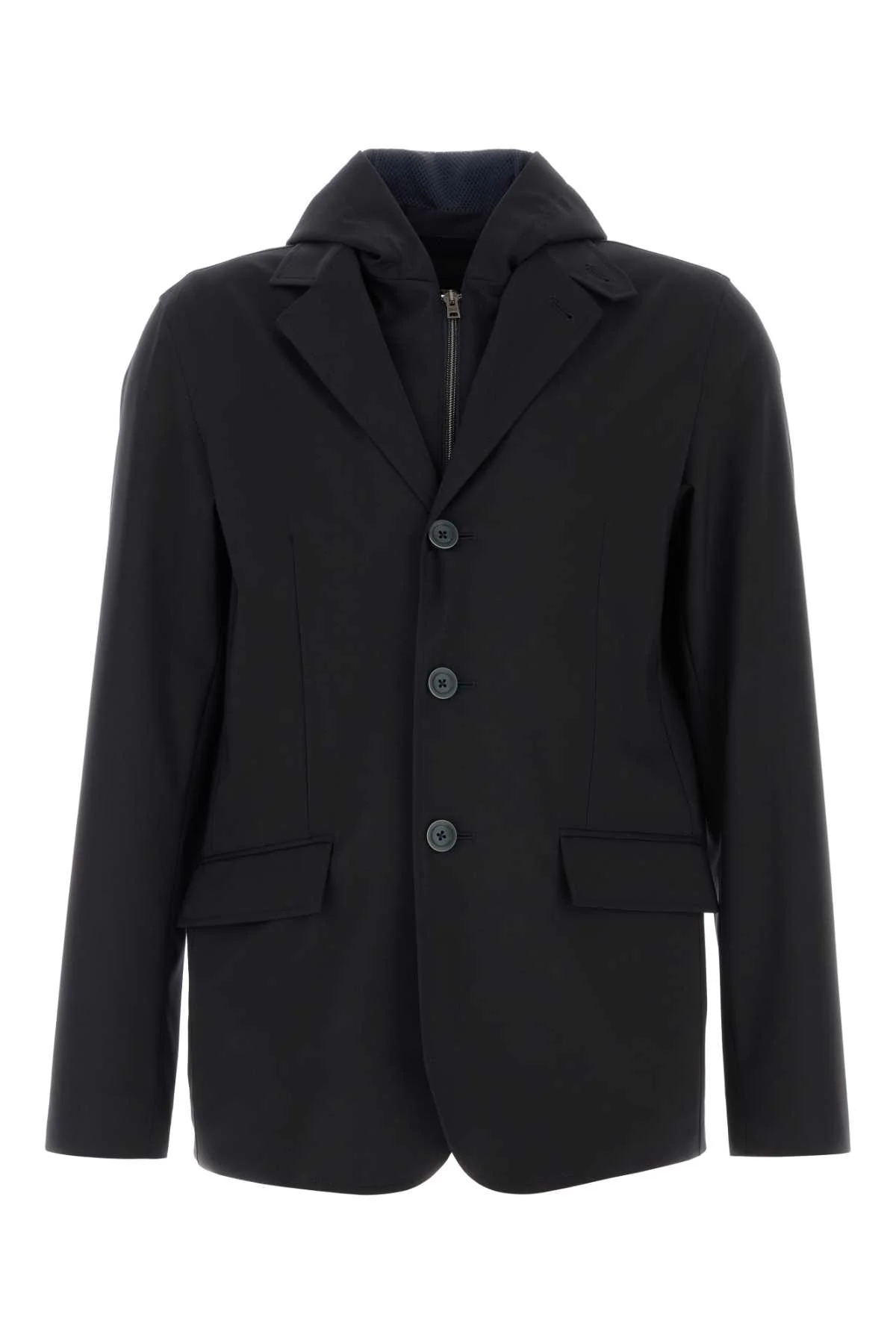 Herno Men Black Jersey Blazer