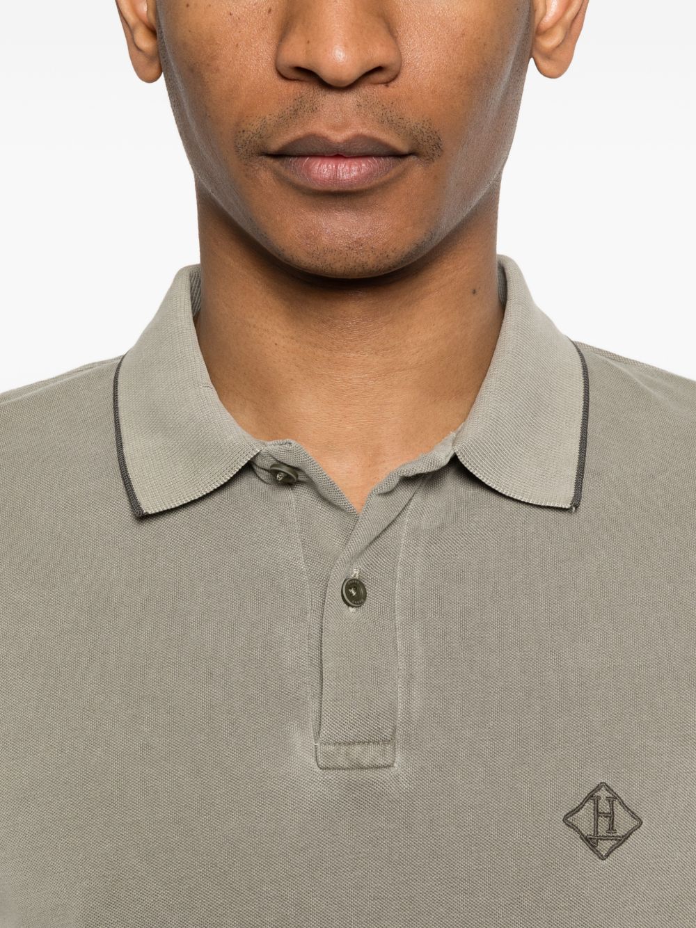 Herno Men Logo Cotton Polo Shirt - Image 3