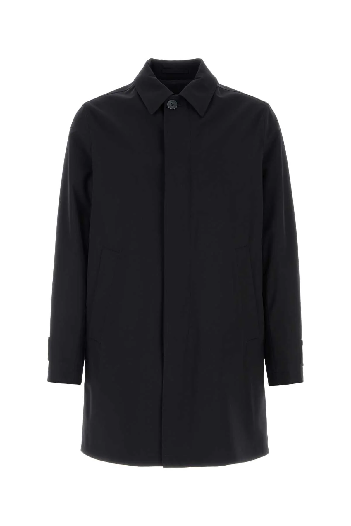 Herno Men Navy Blue Polyester Raincoat