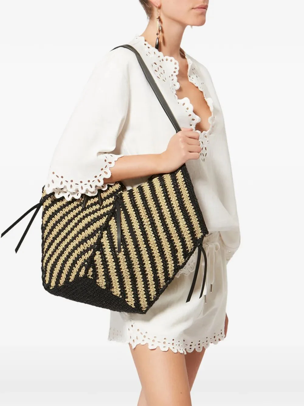 Isabel Marant Women Tampa Two-Tone Raffia Shoulder Bag - Image 2