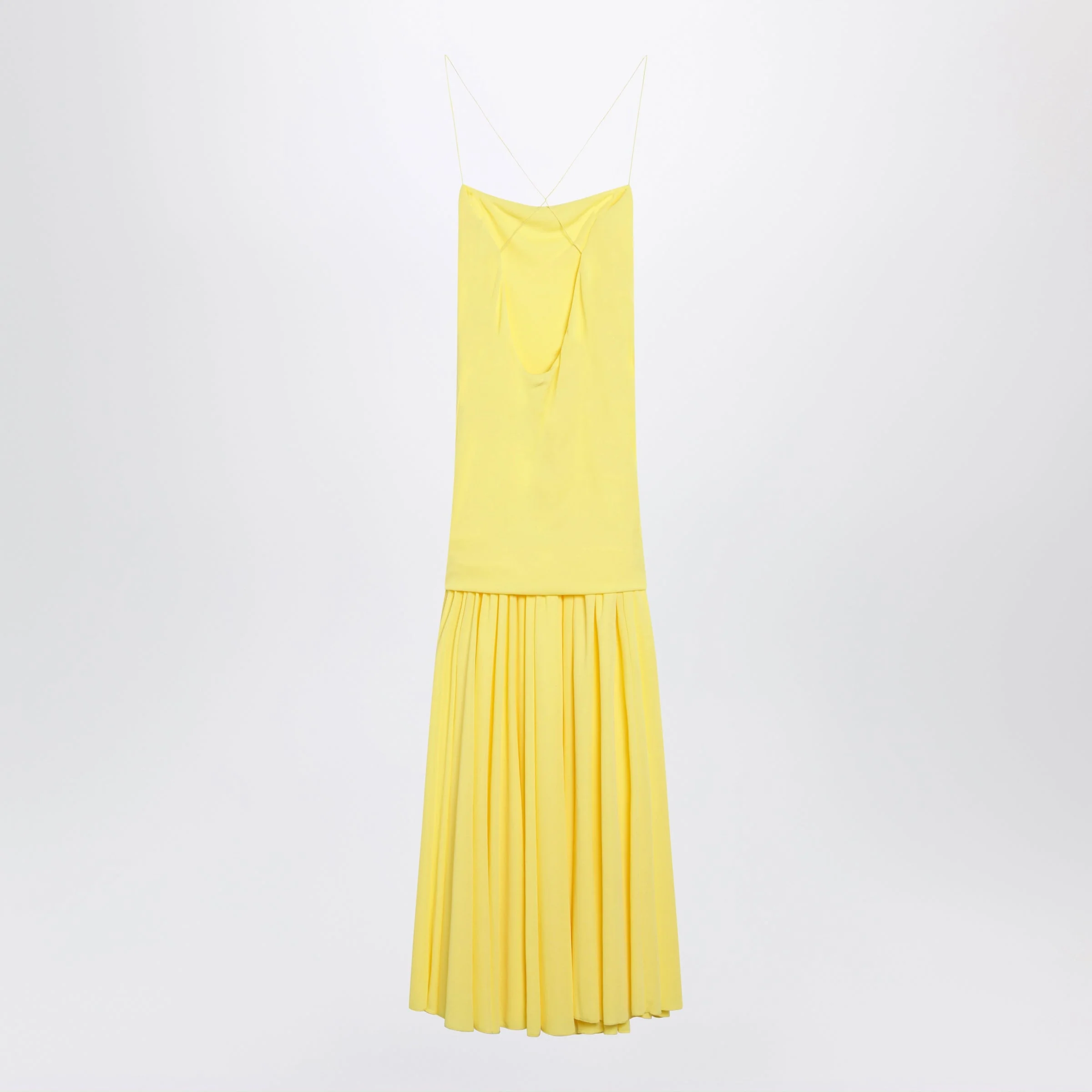 Jacquemus Abiha Pleated Midi Dress With Draping In Yellow Women - Image 2