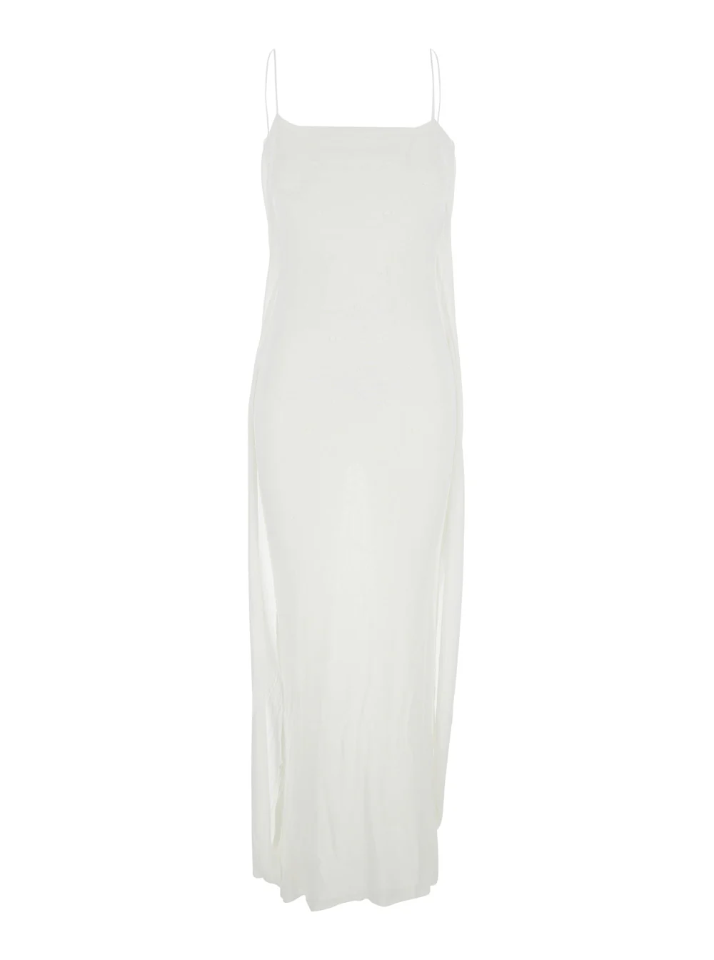 Jacquemus Women White Dress With Straight Neckline In Tech Fabric Woman