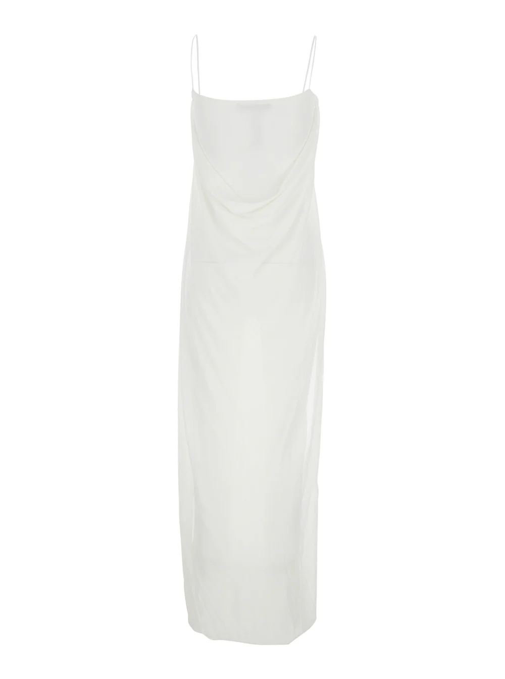 Jacquemus Women White Dress With Straight Neckline In Tech Fabric Woman - Image 2