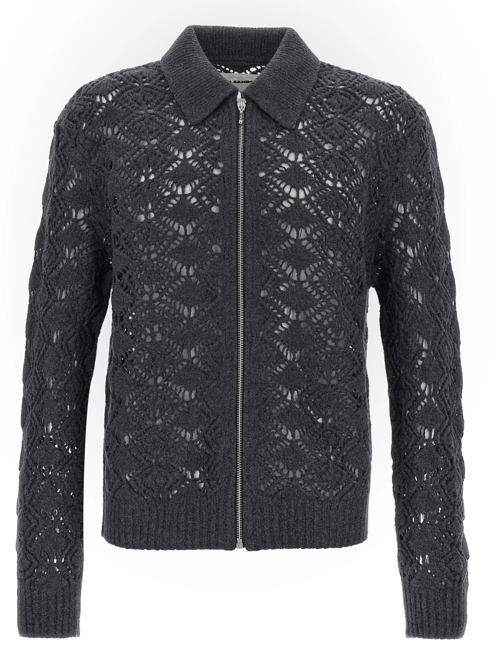 Jil Sander Men Openwork Wool Cardigan