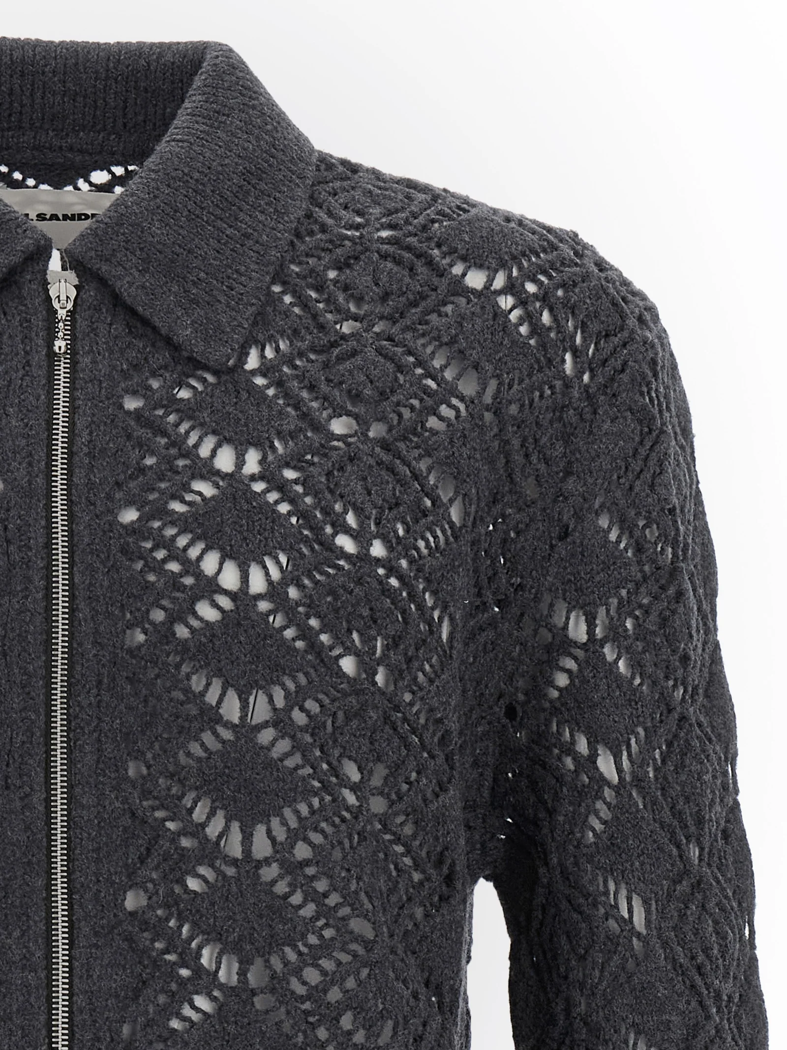 Jil Sander Men Openwork Wool Cardigan - Image 3