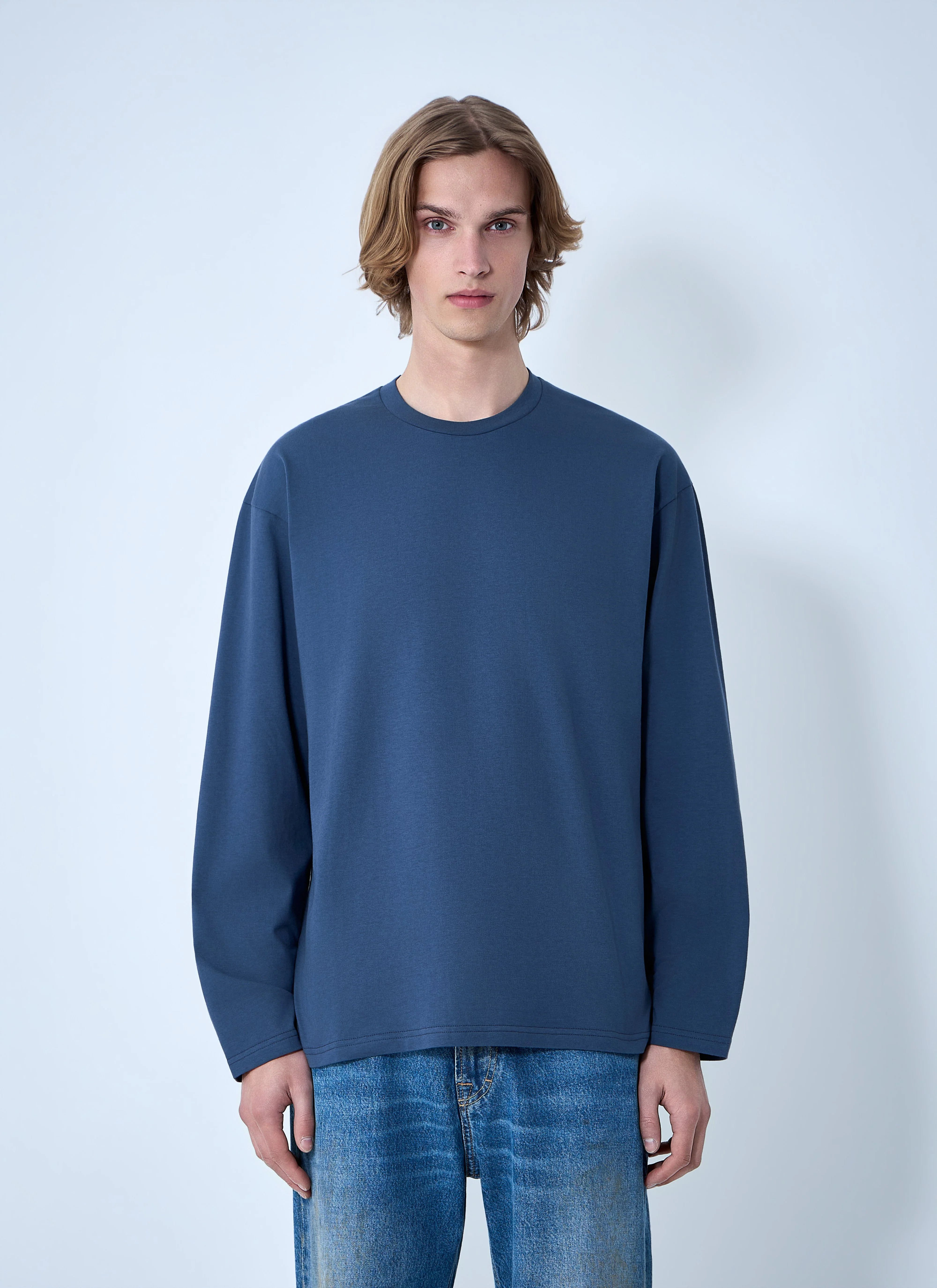 Jil Sander Men Ribbed Crewneck Long Sleeve Top