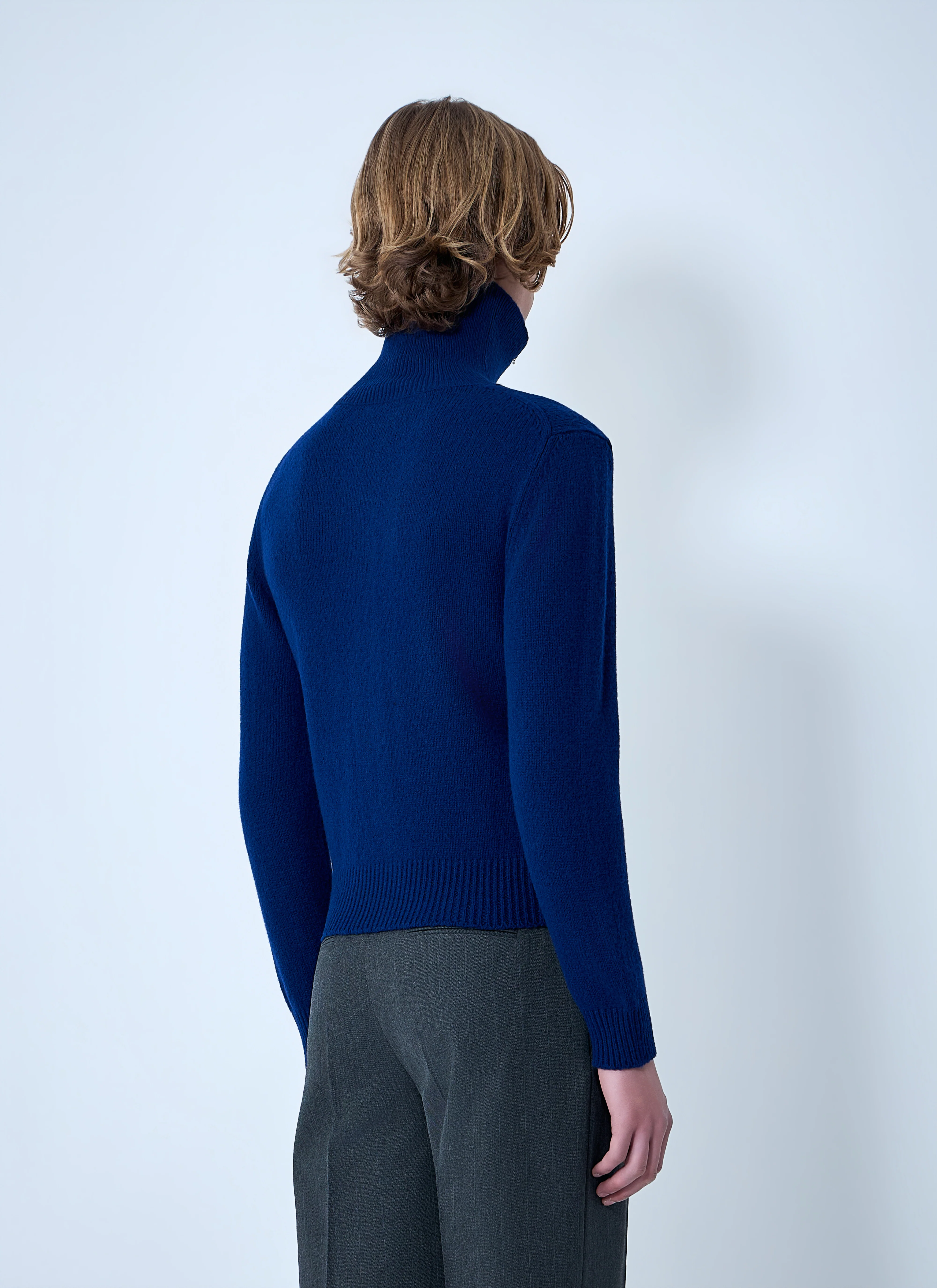 Jil Sander Men Zip-Up Wool Knit Cardigan - Image 4